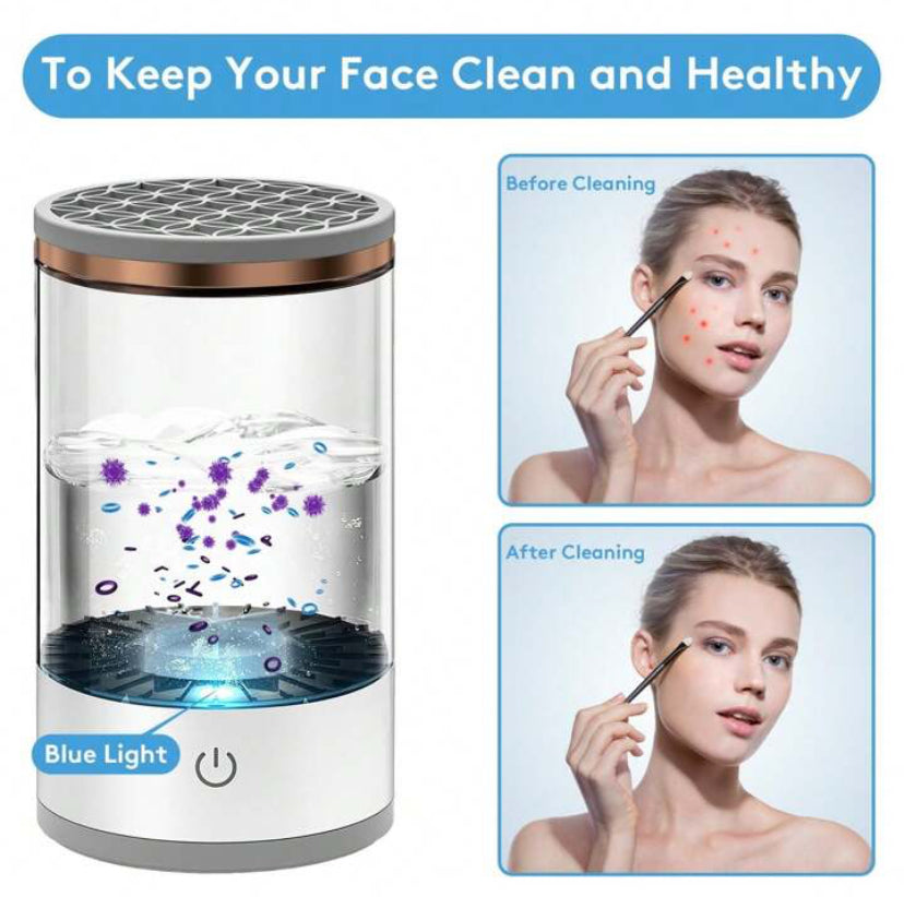 Max 2-in-1 Electric Makeup Brush Cleaner & Dryer, USB Rechargeable, Waterproof, with Storage Stand