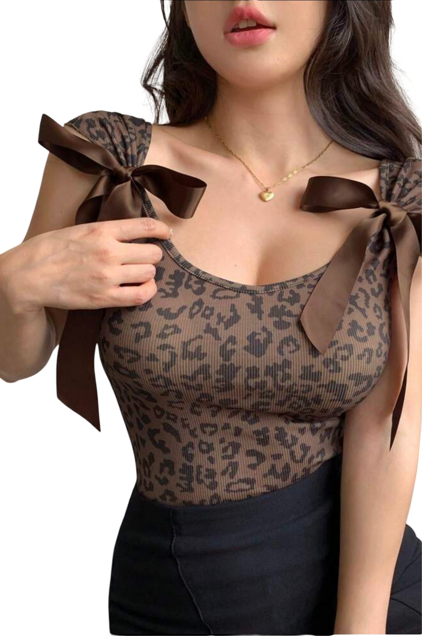 Bow-Tie Lace Up Short Sleeve Women's Slim Fit T-Shirt Going Out Tops Summer