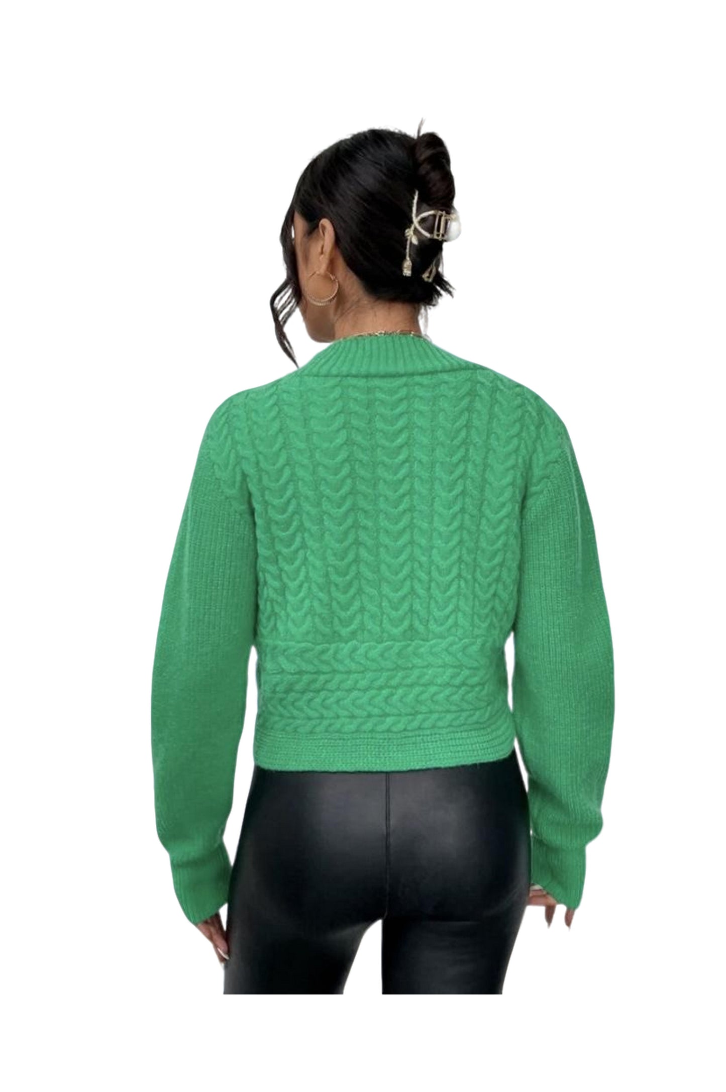 Twist Front Cable Knit Sweater