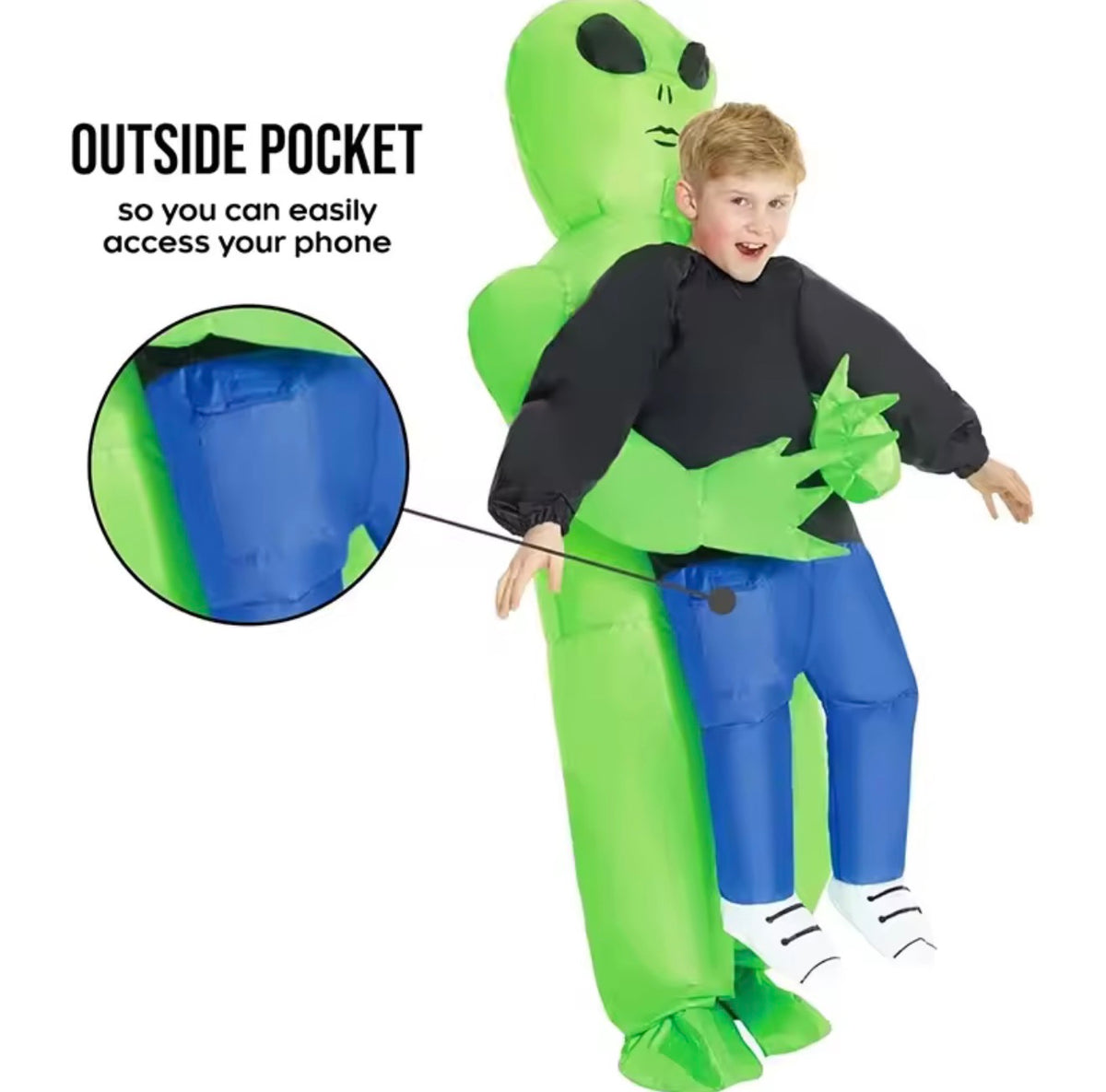 Halloween Scary Green Alien Monster Inflatable Cosplay Costume