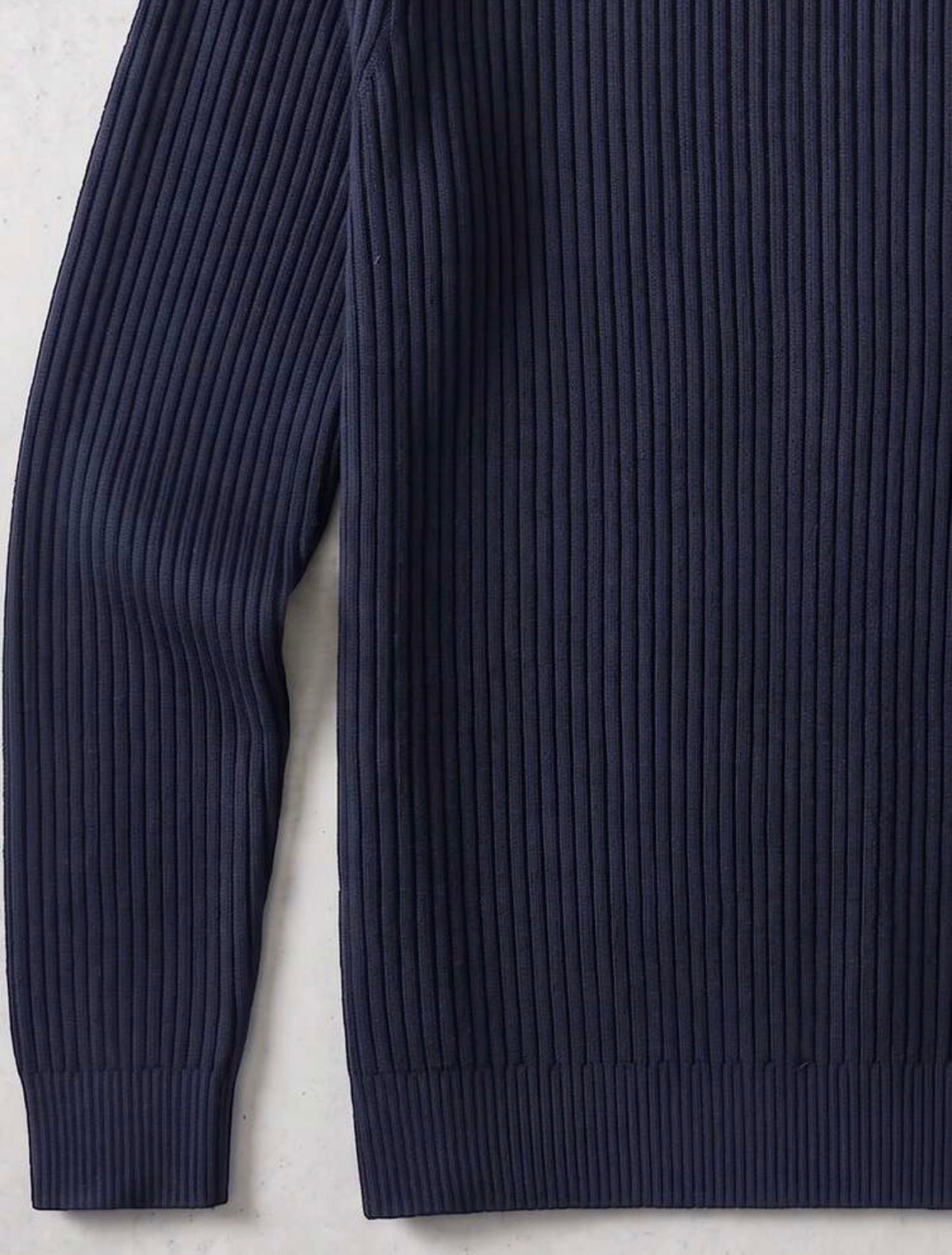 Men's Ribbed Half-High Neck Casual Knit Sweater Long Sleeve