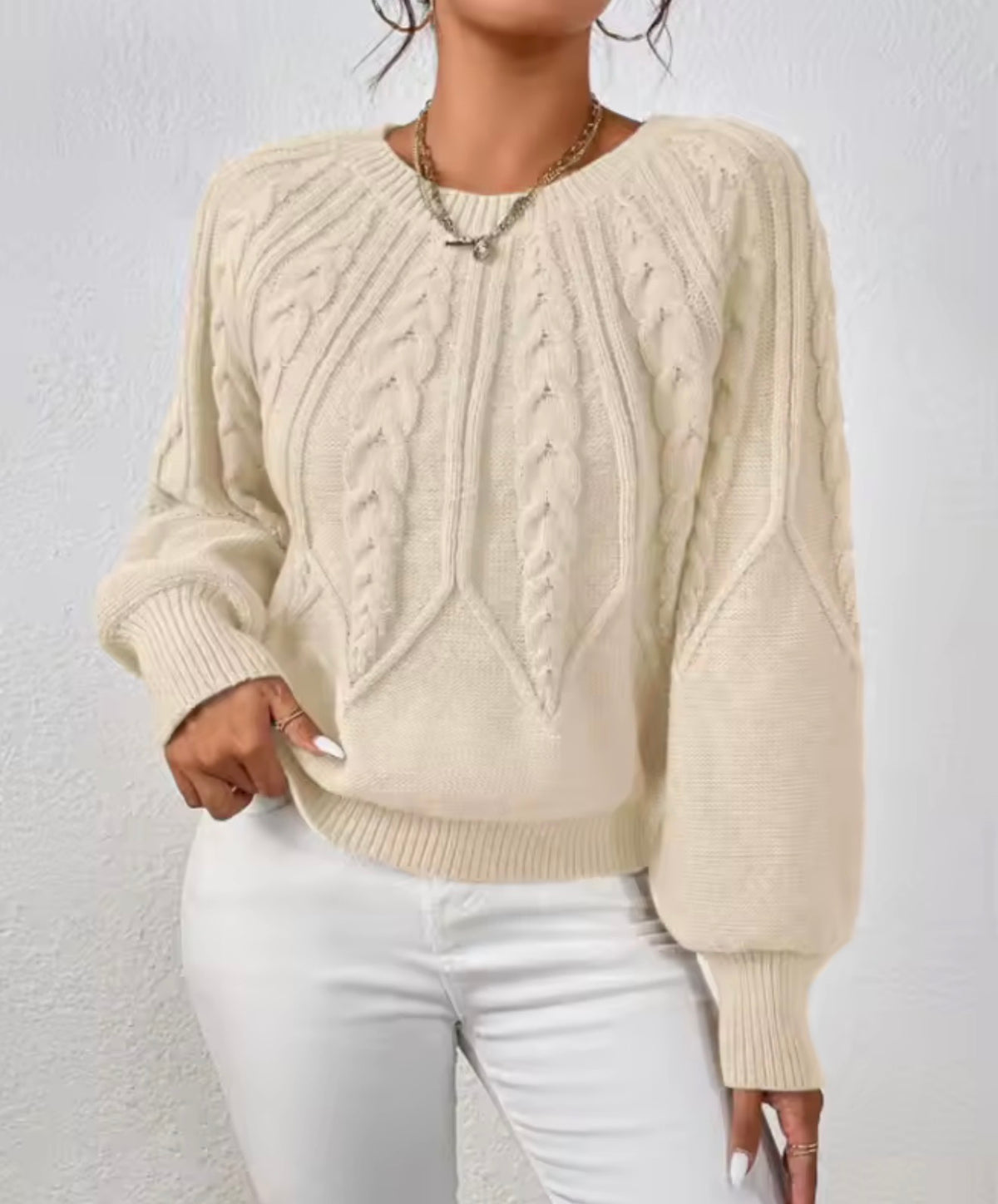 Women’s Cozy Cable Knit Pullover Sweater – Soft Fall & Winter Top