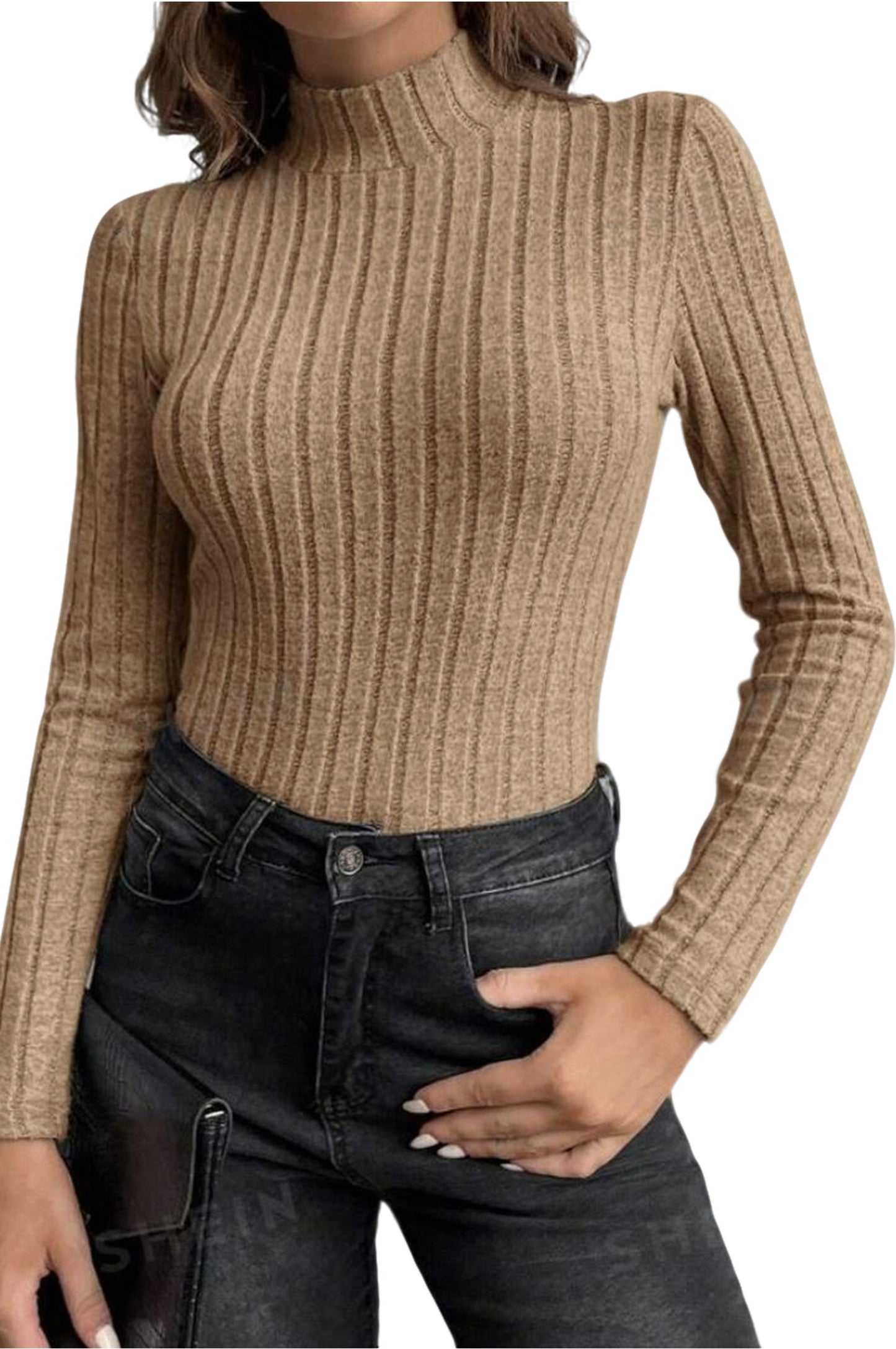 Tall Solid Mock Neck
Ribbed Knit Tee