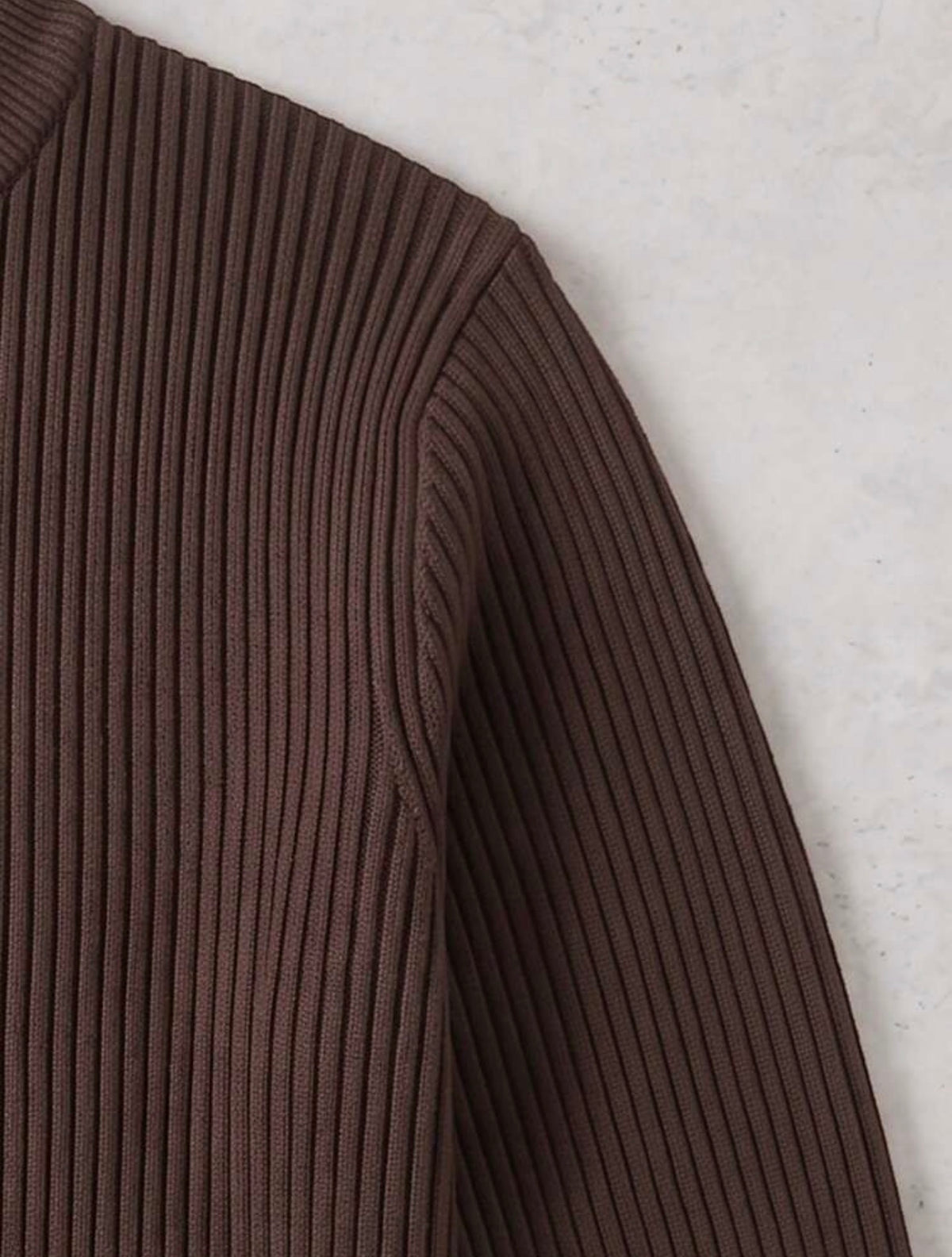 Men's Ribbed Half-High Neck Casual Knit Sweater Long Sleeve