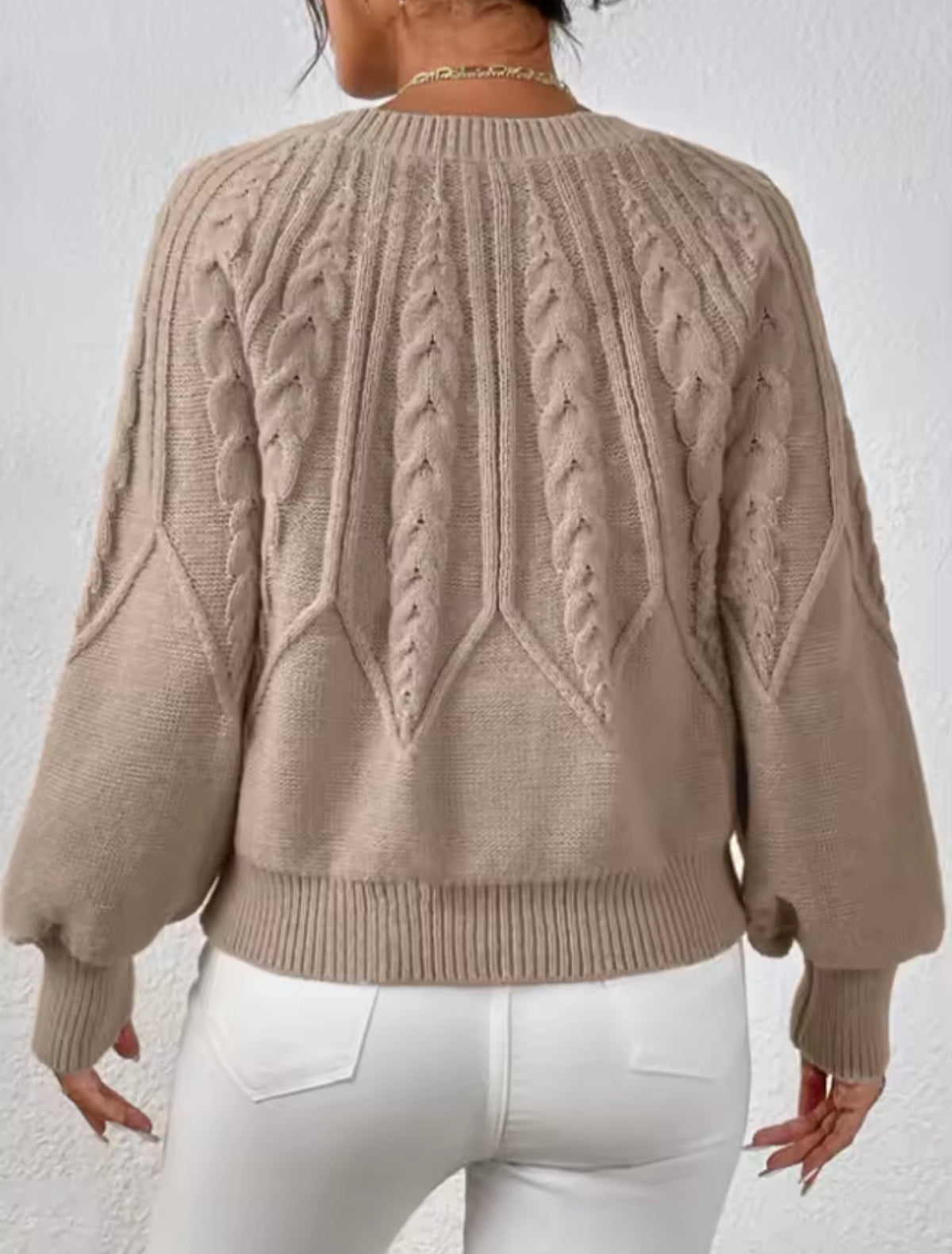 Women’s Cozy Cable Knit Pullover Sweater – Soft Fall & Winter Top