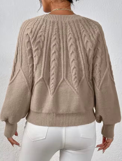 Women’s Cozy Cable Knit Pullover Sweater – Soft Fall & Winter Top
