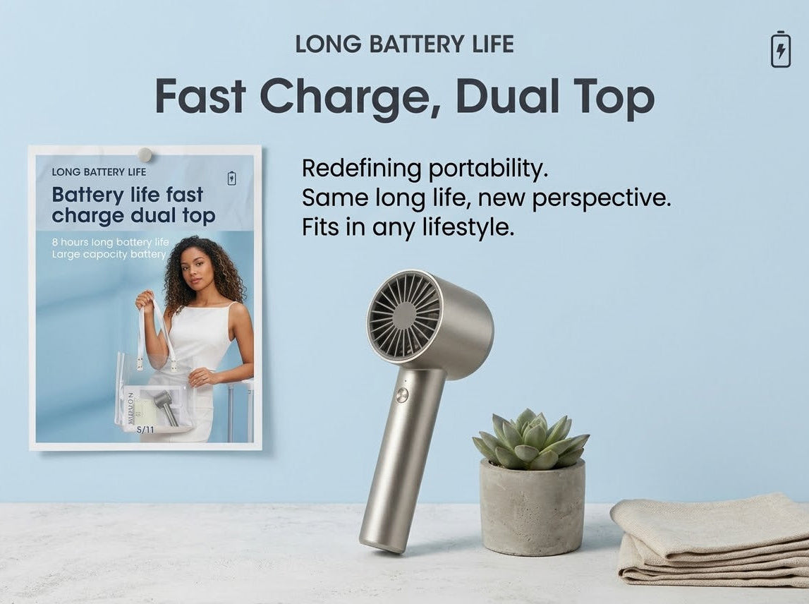 Portable High-Speed Mini Turbo Fan with LED Digital Display