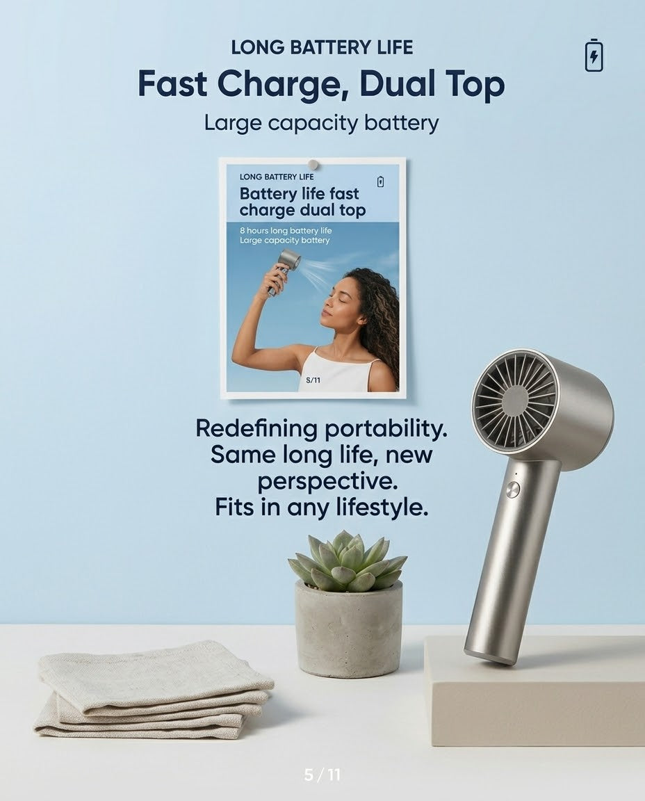 Portable High-Speed Mini Turbo Fan with LED Digital Display