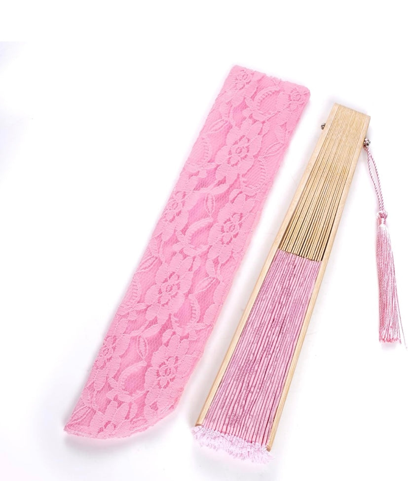 Lace Bamboo Silk Folding Fan – Wedding & Dance Accessory