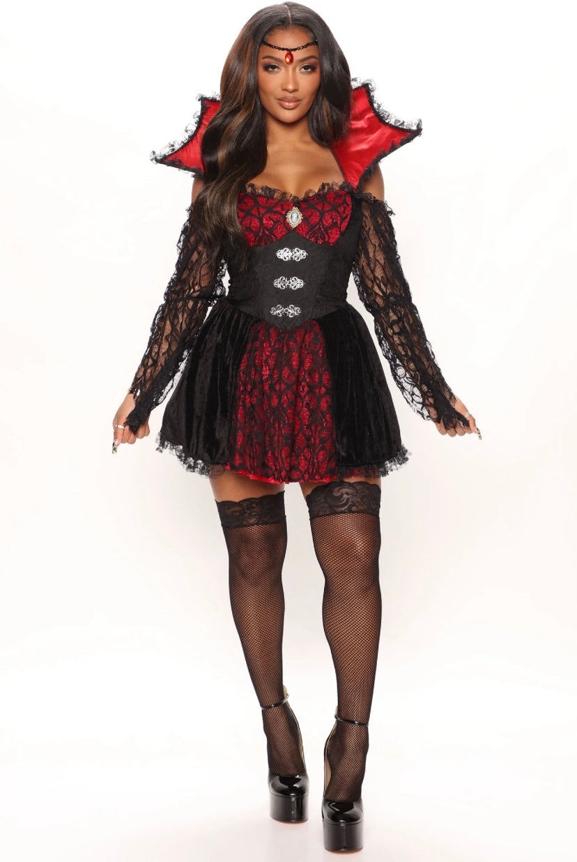 Enchanting Gothic Vampire Victorian 2-Piece Costume Set