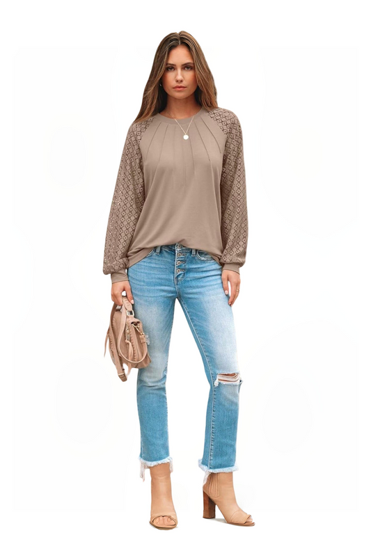 Pleated Lace Tops Fall Fashion Outfits Business Casual Blouses