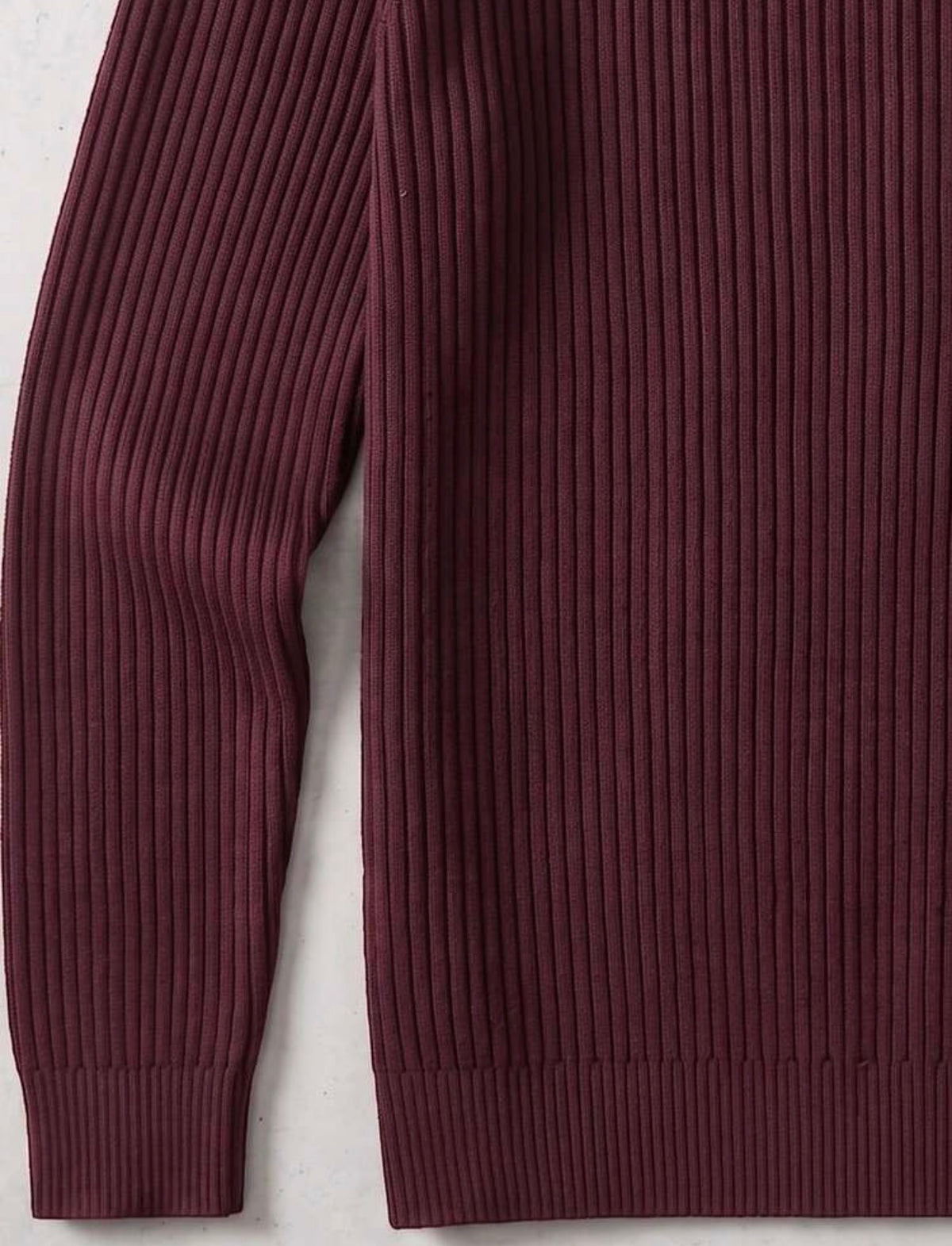 Men's Ribbed Half-High Neck Casual Knit Sweater Long Sleeve
