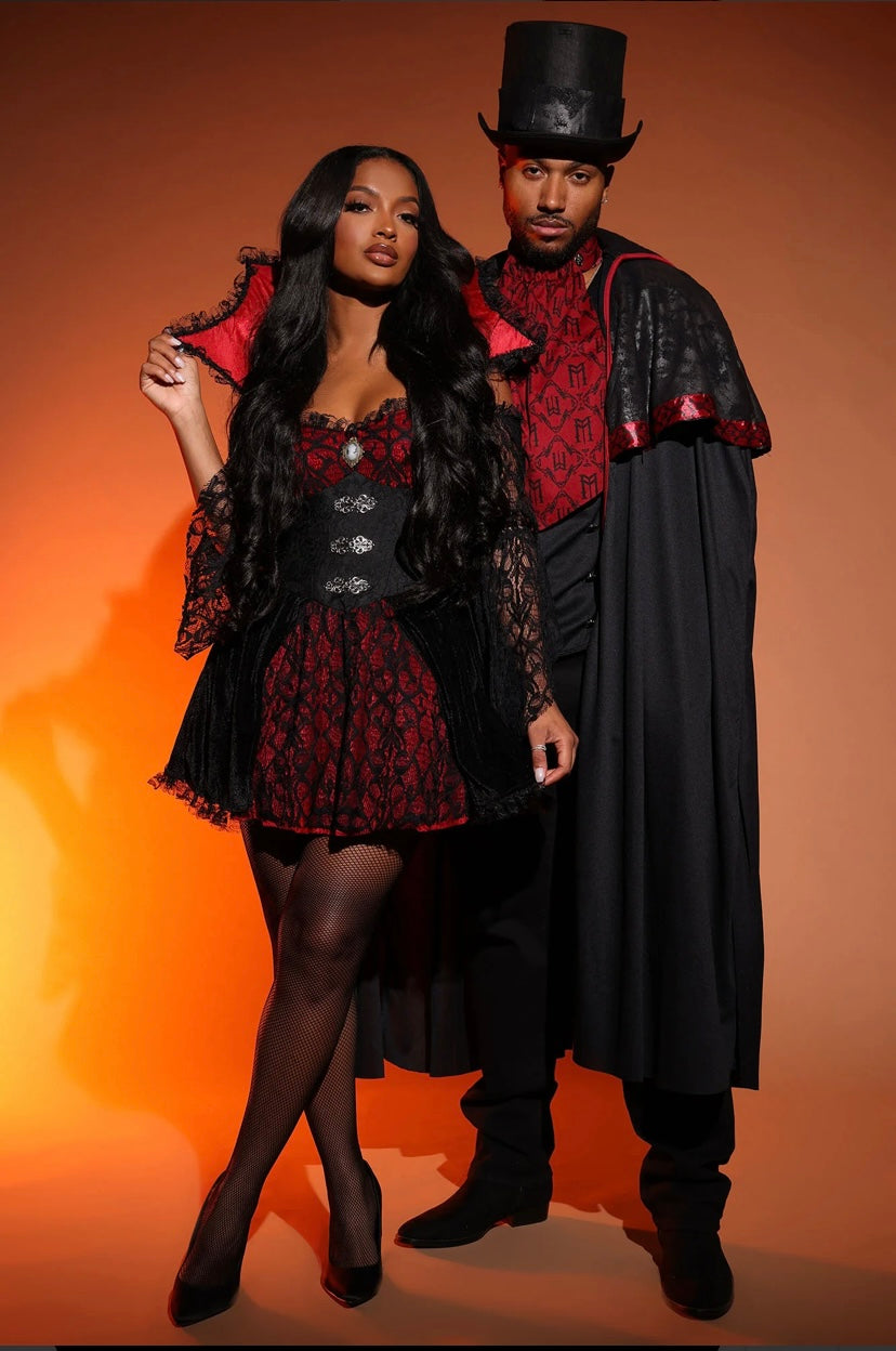 Enchanting Gothic Vampire Victorian 2-Piece Costume Set