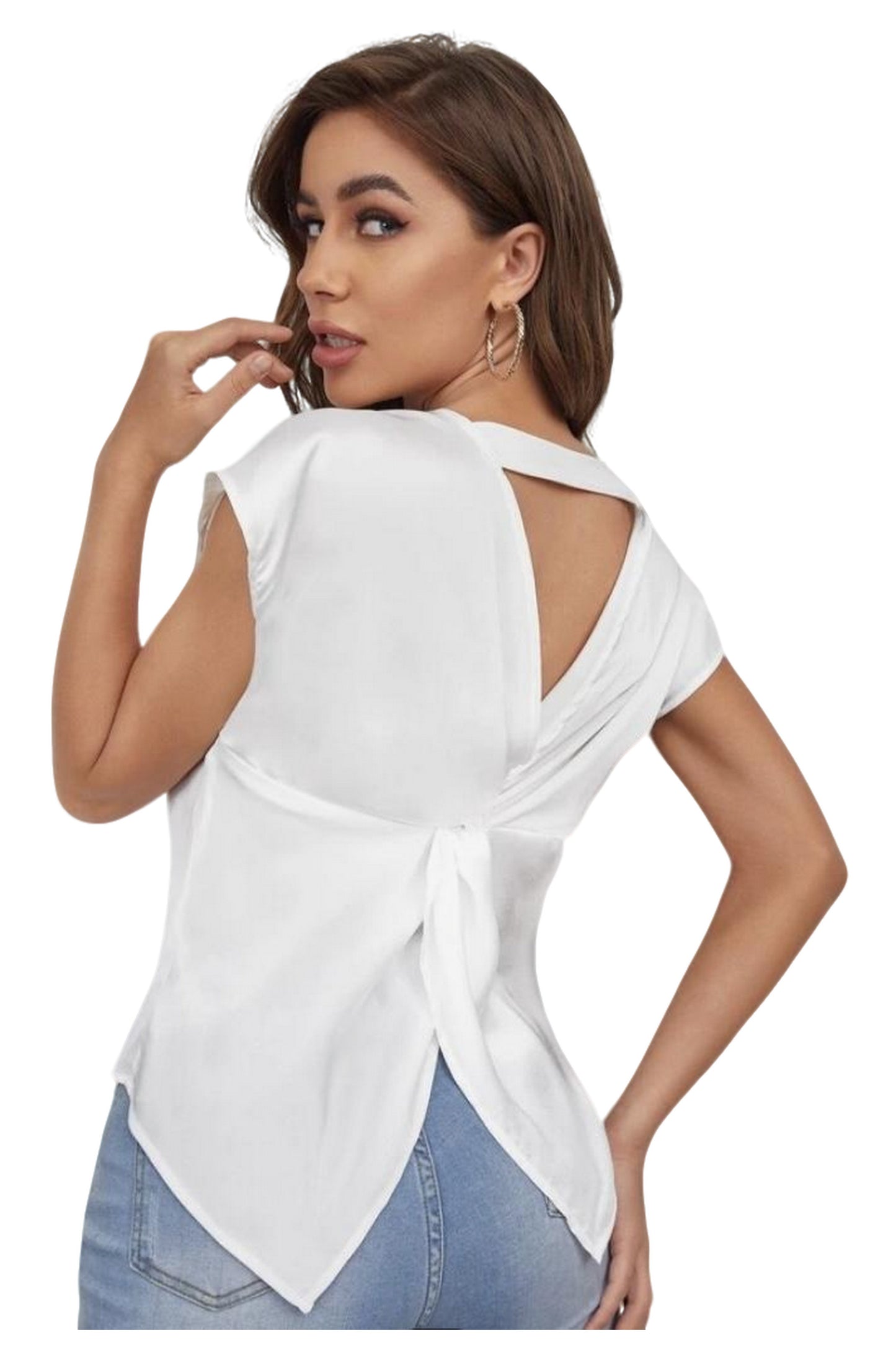 Cut Out Twist Back Top