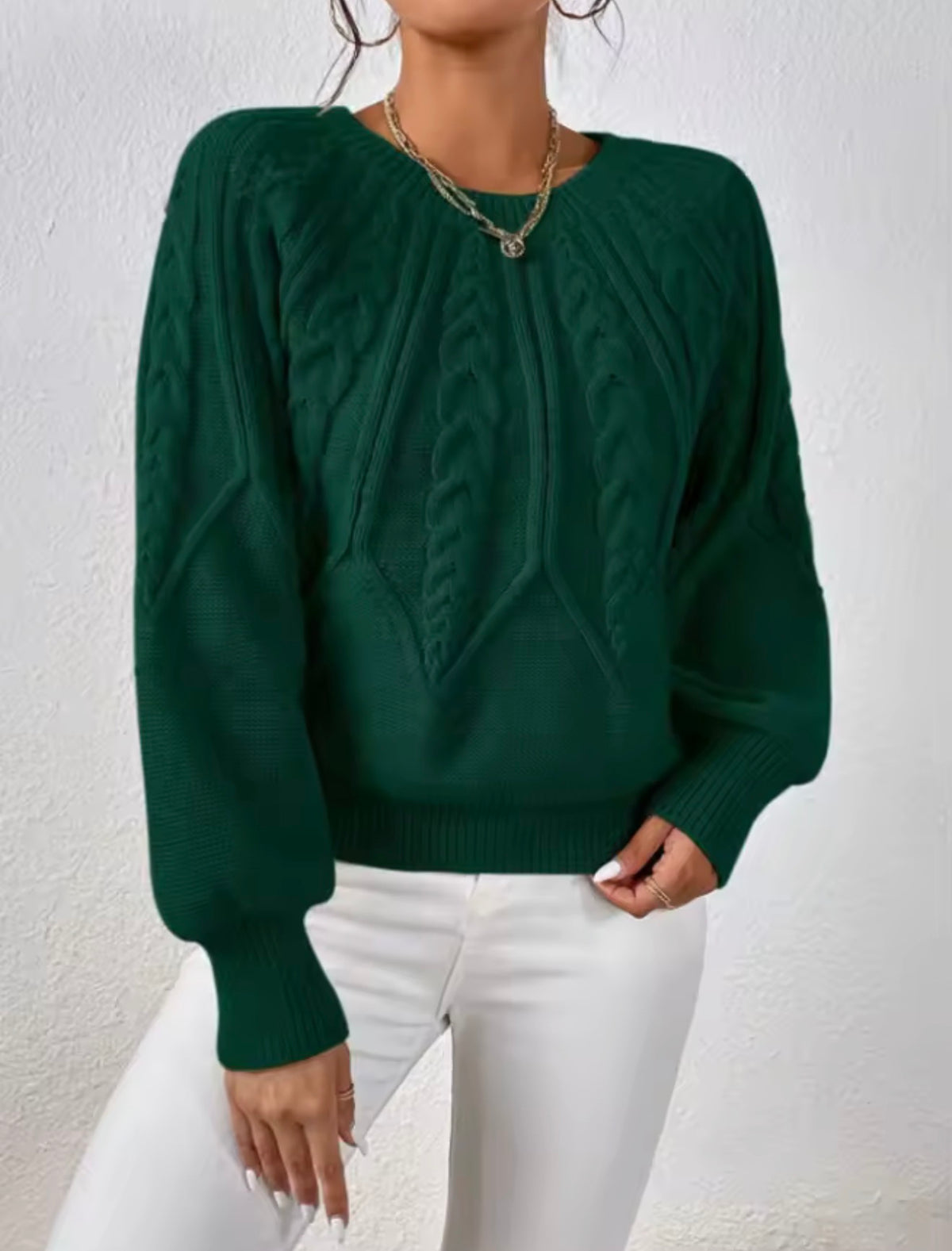 Women’s Cozy Cable Knit Pullover Sweater – Soft Fall & Winter Top