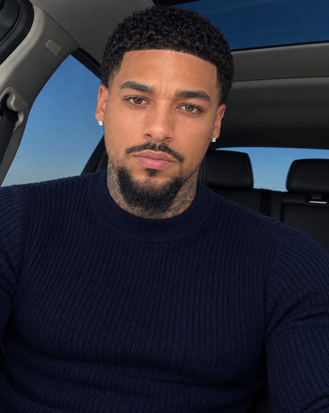 Men's Ribbed Half-High Neck Casual Knit Sweater Long Sleeve