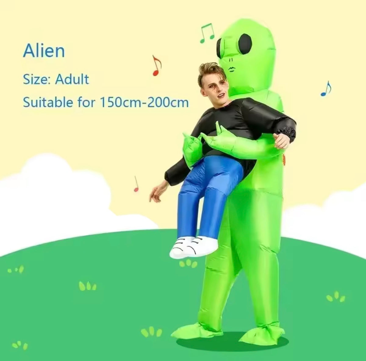 Halloween Scary Green Alien Monster Inflatable Cosplay Costume