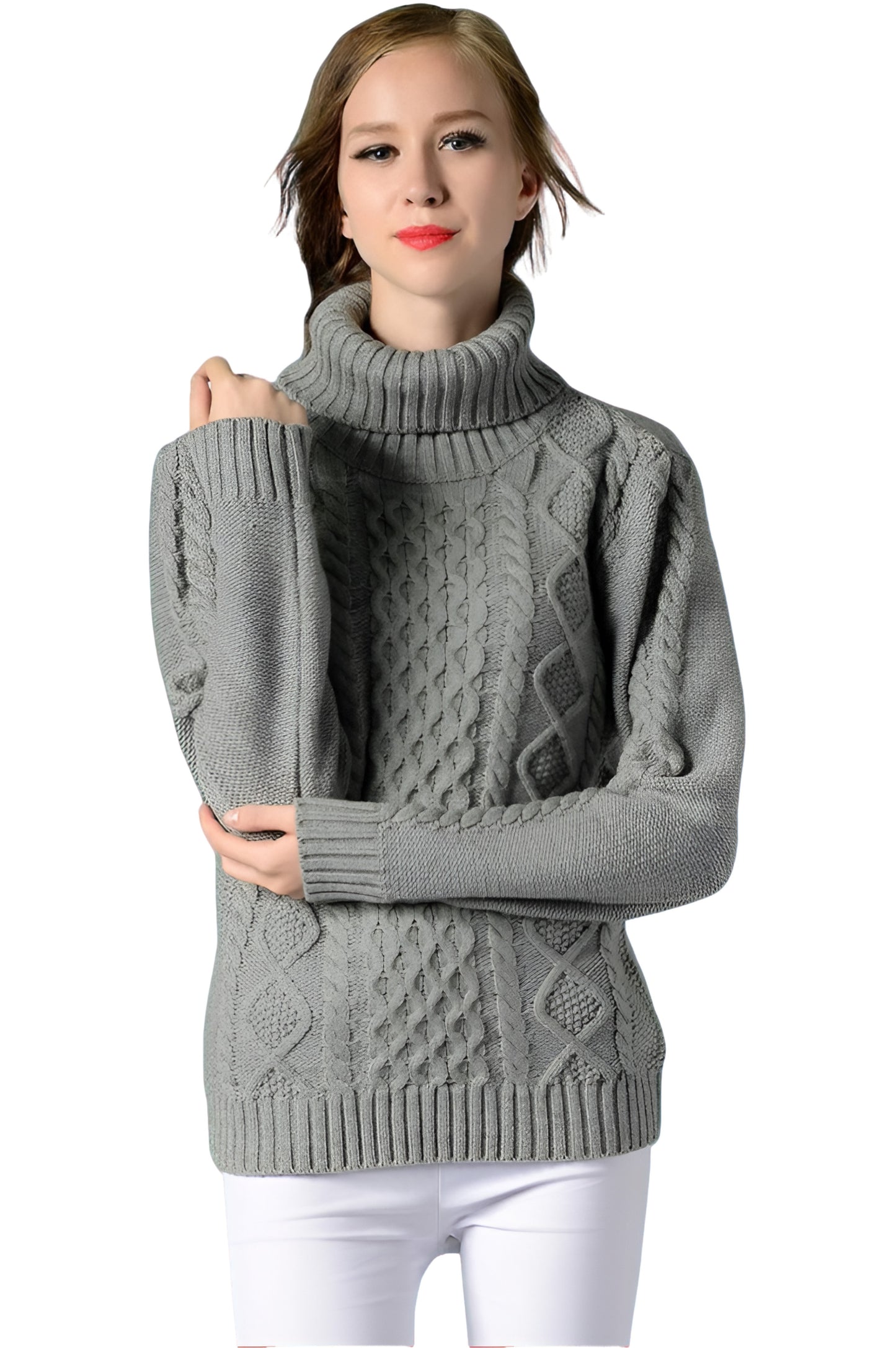 Women's Turtleneck
Long Sleeve Cable Bottoming
Sweater