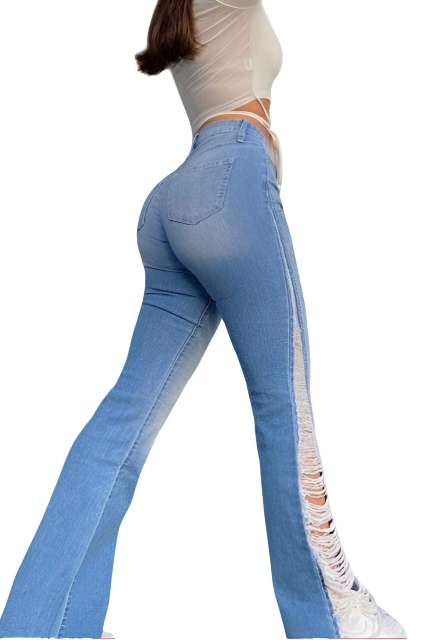 Women's Fashion Stretch Ripped Street Jeans