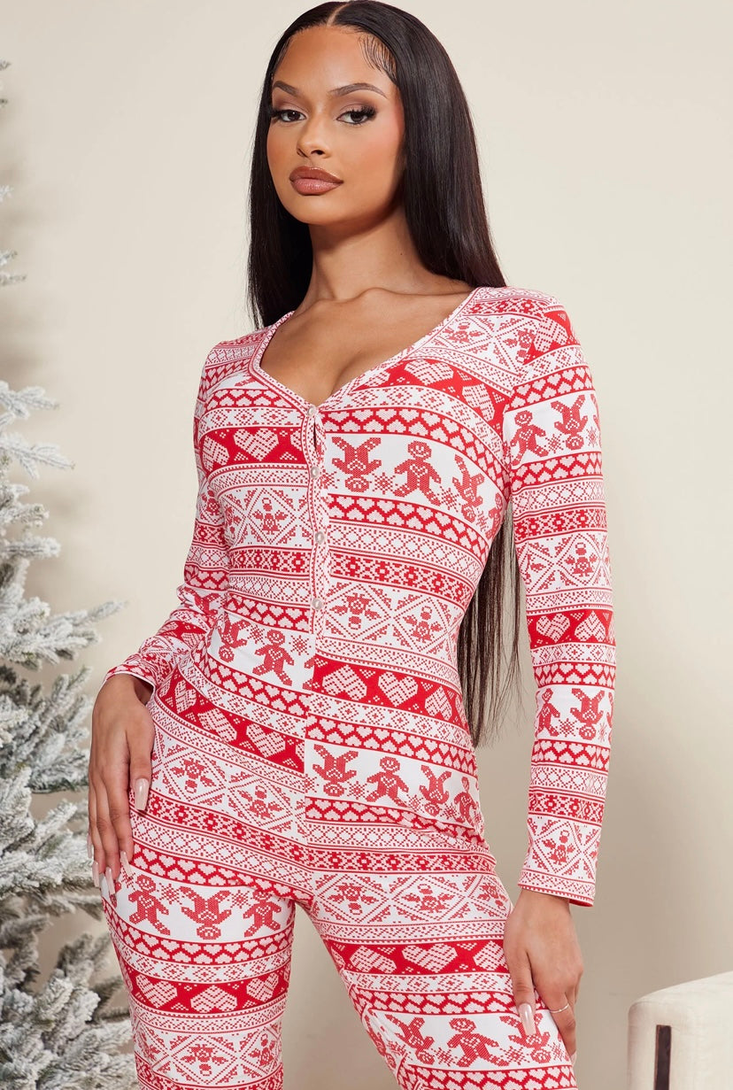 Gingerbread Cozy PJ Romper