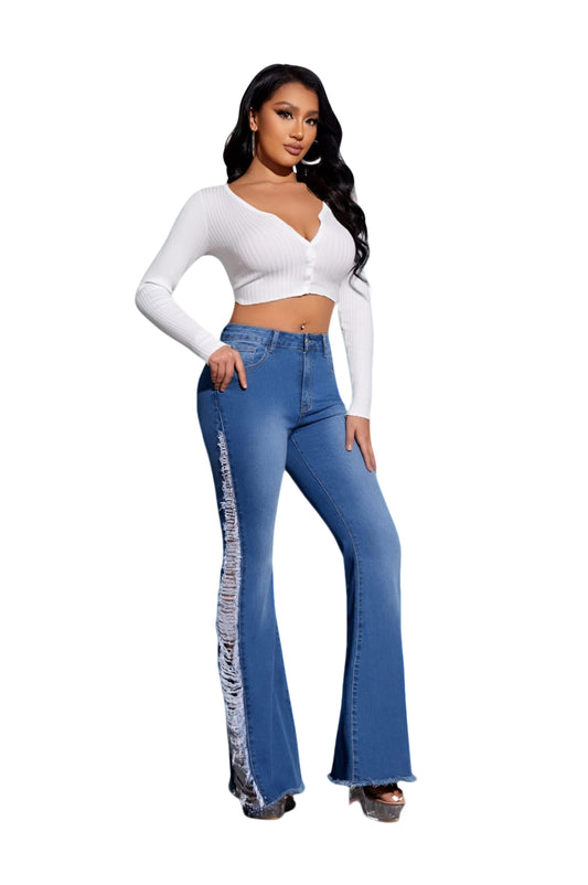 Women's Fashion Stretch Ripped Street Jeans