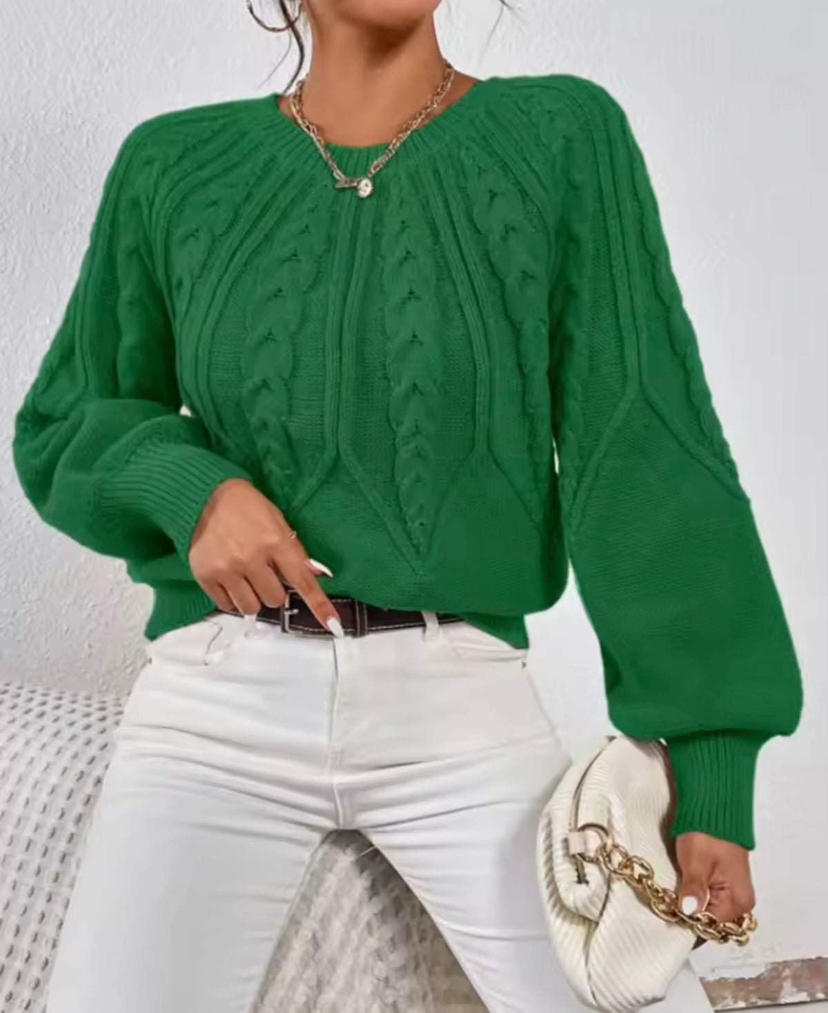 Women’s Cozy Cable Knit Pullover Sweater – Soft Fall & Winter Top
