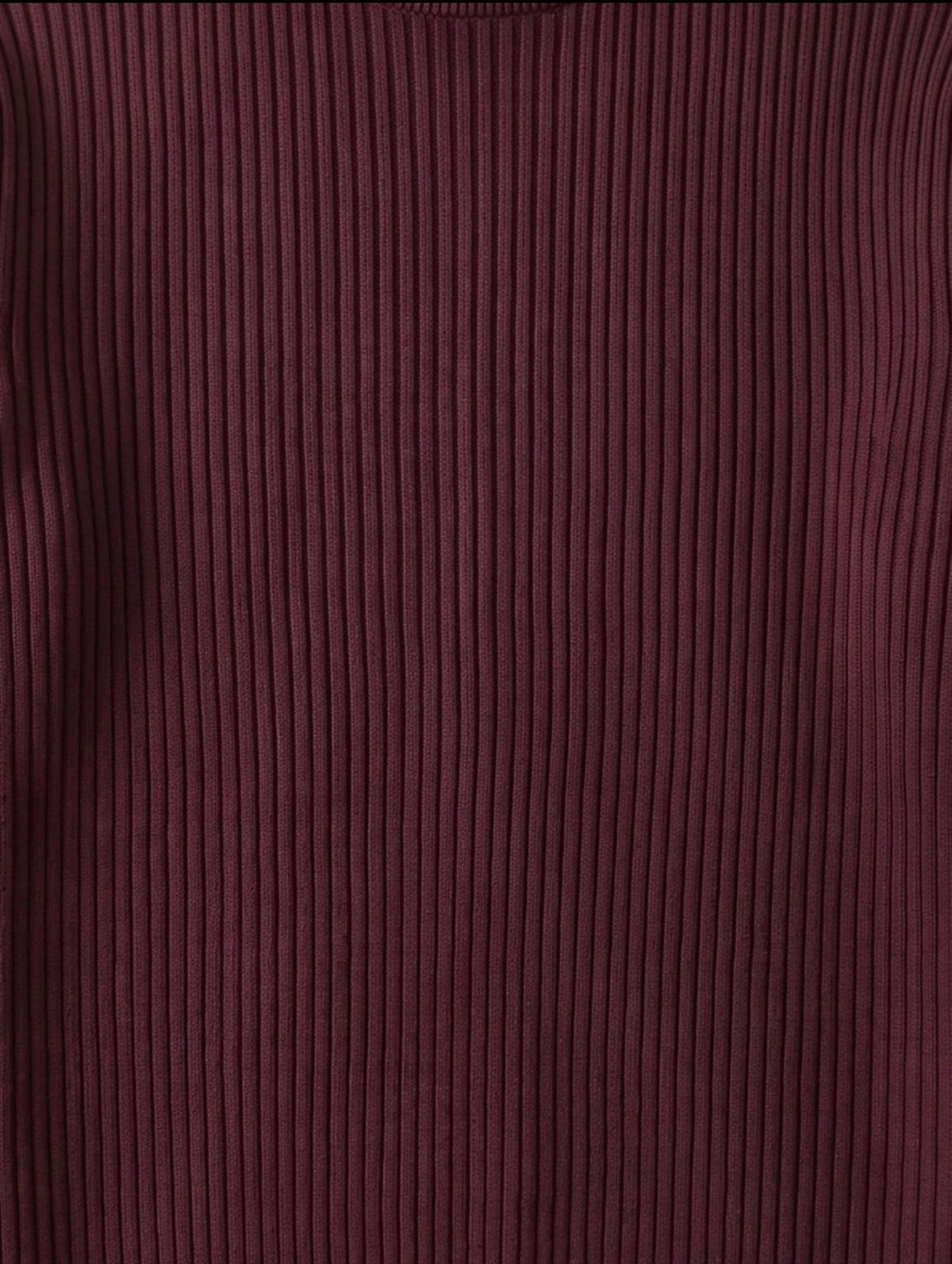 Men's Ribbed Half-High Neck Casual Knit Sweater Long Sleeve