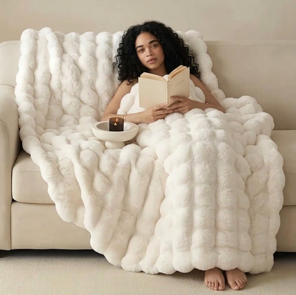 Traditional-Style Plush Double-Layer Leisure Blanket – All-Season Cozy Solid Fleece Comforter (100% Polyester)
