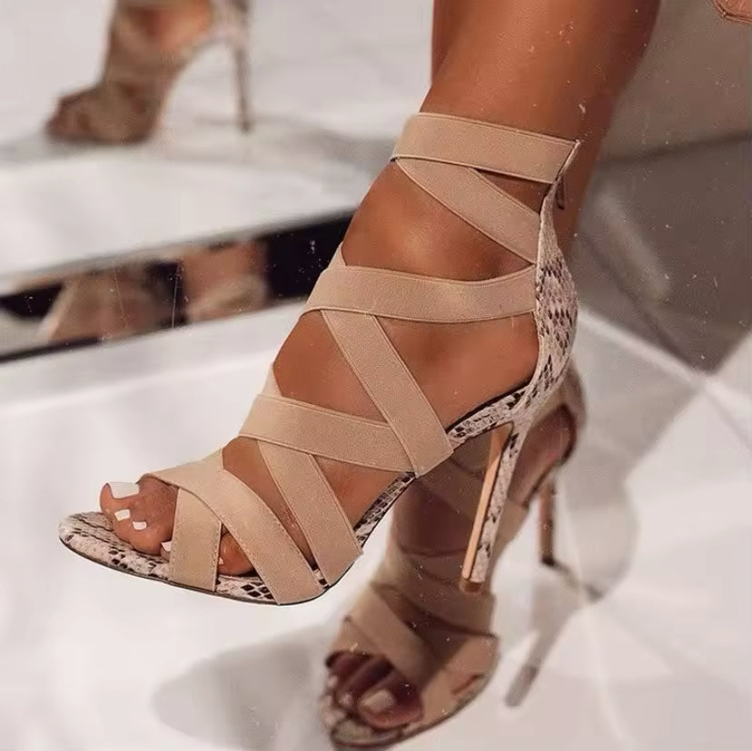 Women Sandal High Heels Gladiator Ankle Strap Sandals