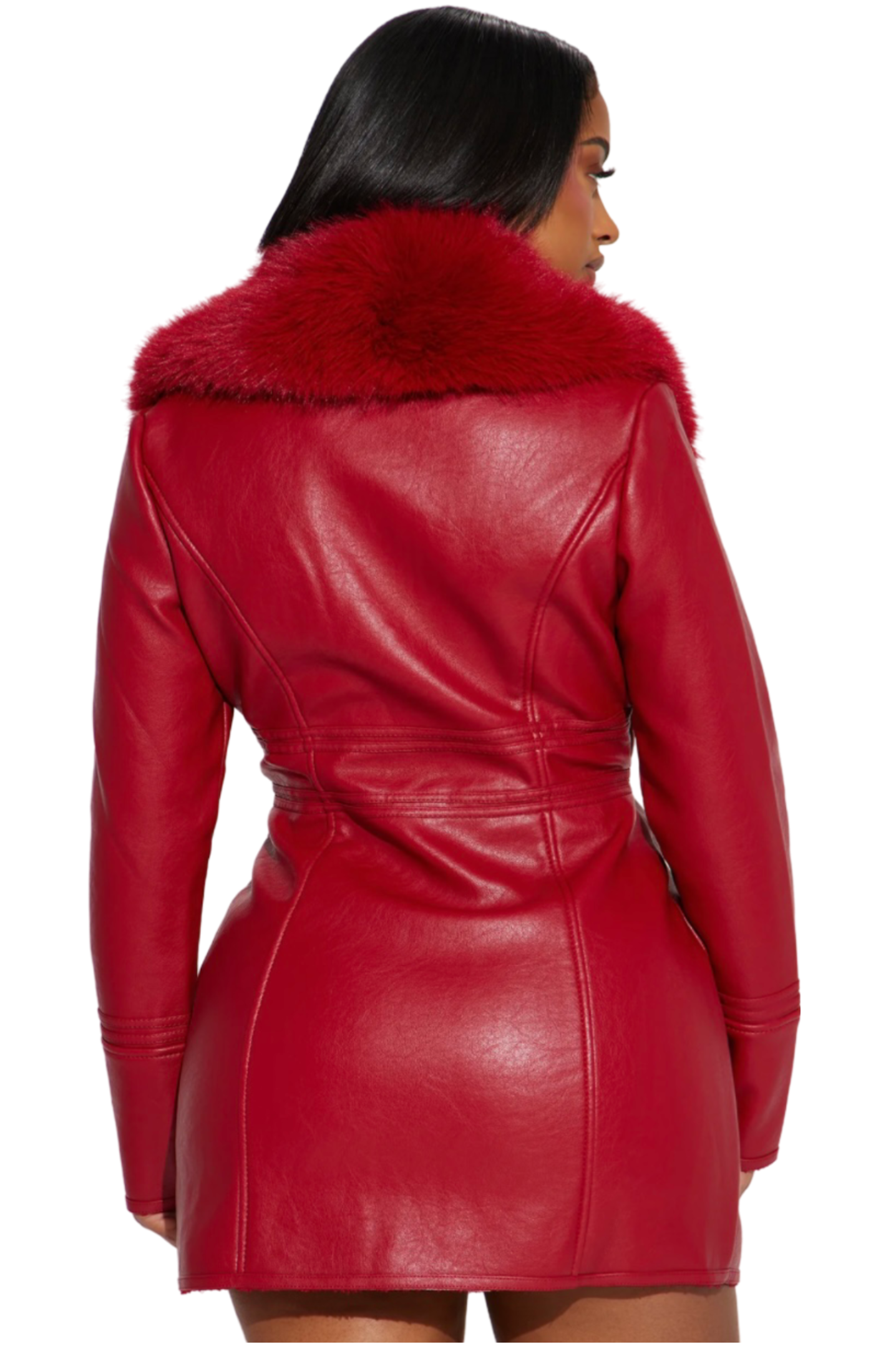 Evening Luxe Faux Leather Coat