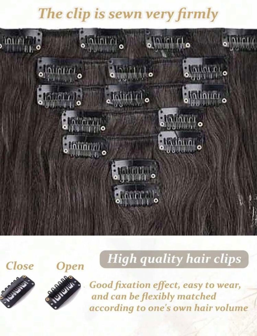 Long Wavy Clip-In Hair Extensions, 7pcs/Set