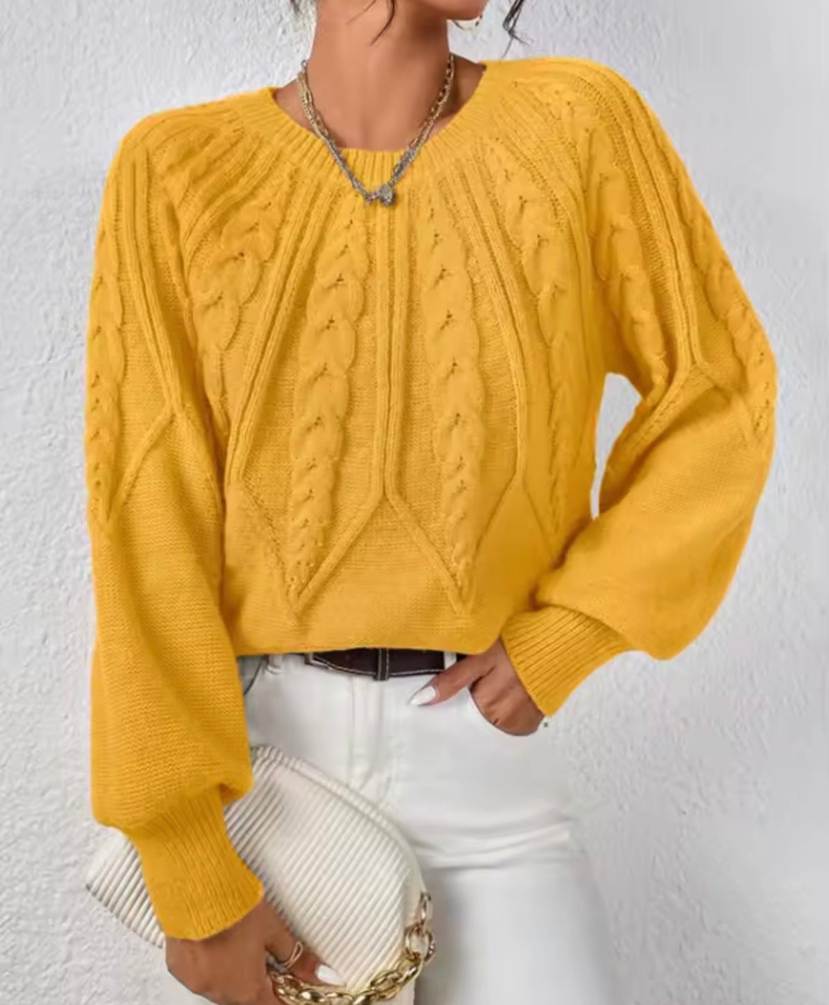 Women’s Cozy Cable Knit Pullover Sweater – Soft Fall & Winter Top