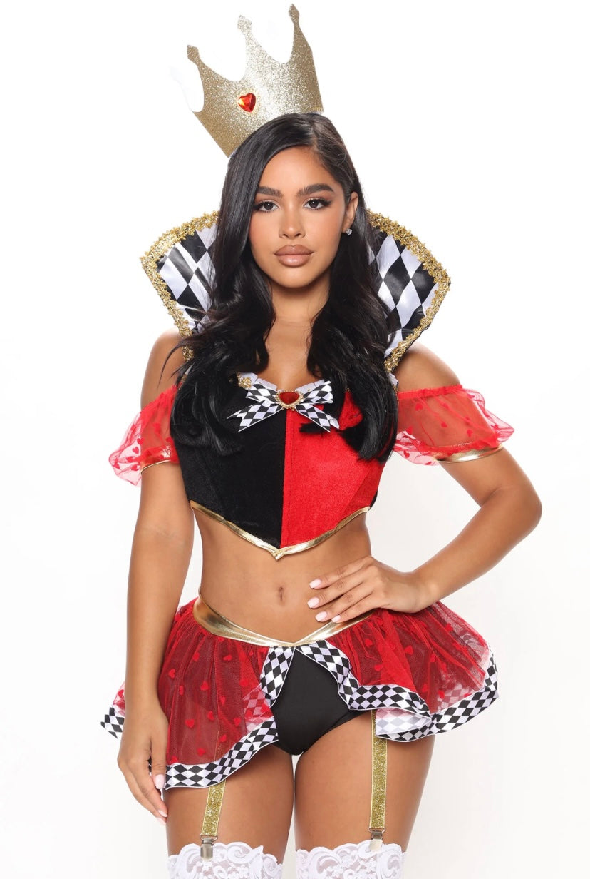 Wonderland Queen 3-Piece Costume Ensemble