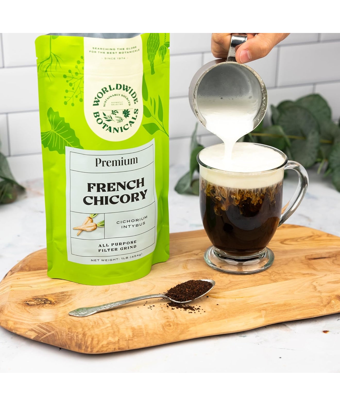 Chicory Root, 1 Pound - Brew Like Coffee, Blend Roasted Chicory Root With Coffee, Prebiotic, Acid Free, Caffeine Free, Kosher