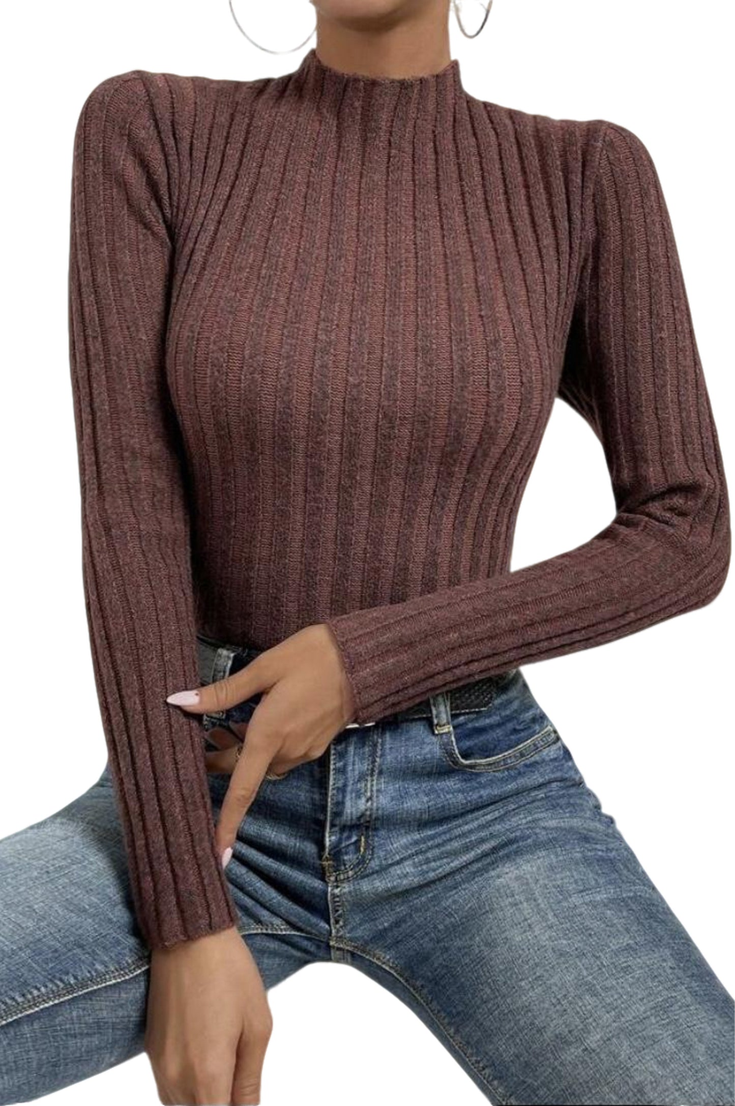 Tall Solid Mock Neck
Ribbed Knit Tee