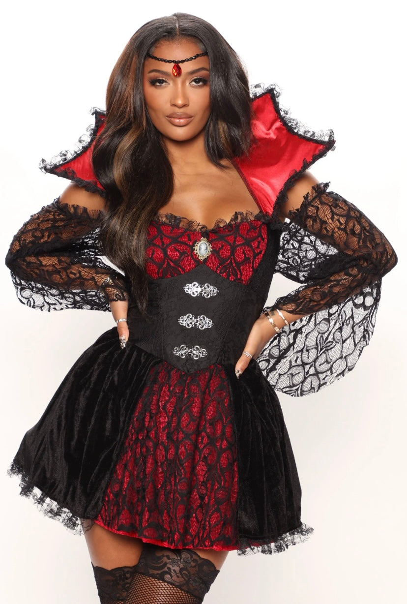 Enchanting Gothic Vampire Victorian 2-Piece Costume Set