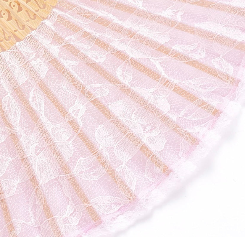 Lace Bamboo Silk Folding Fan – Wedding & Dance Accessory