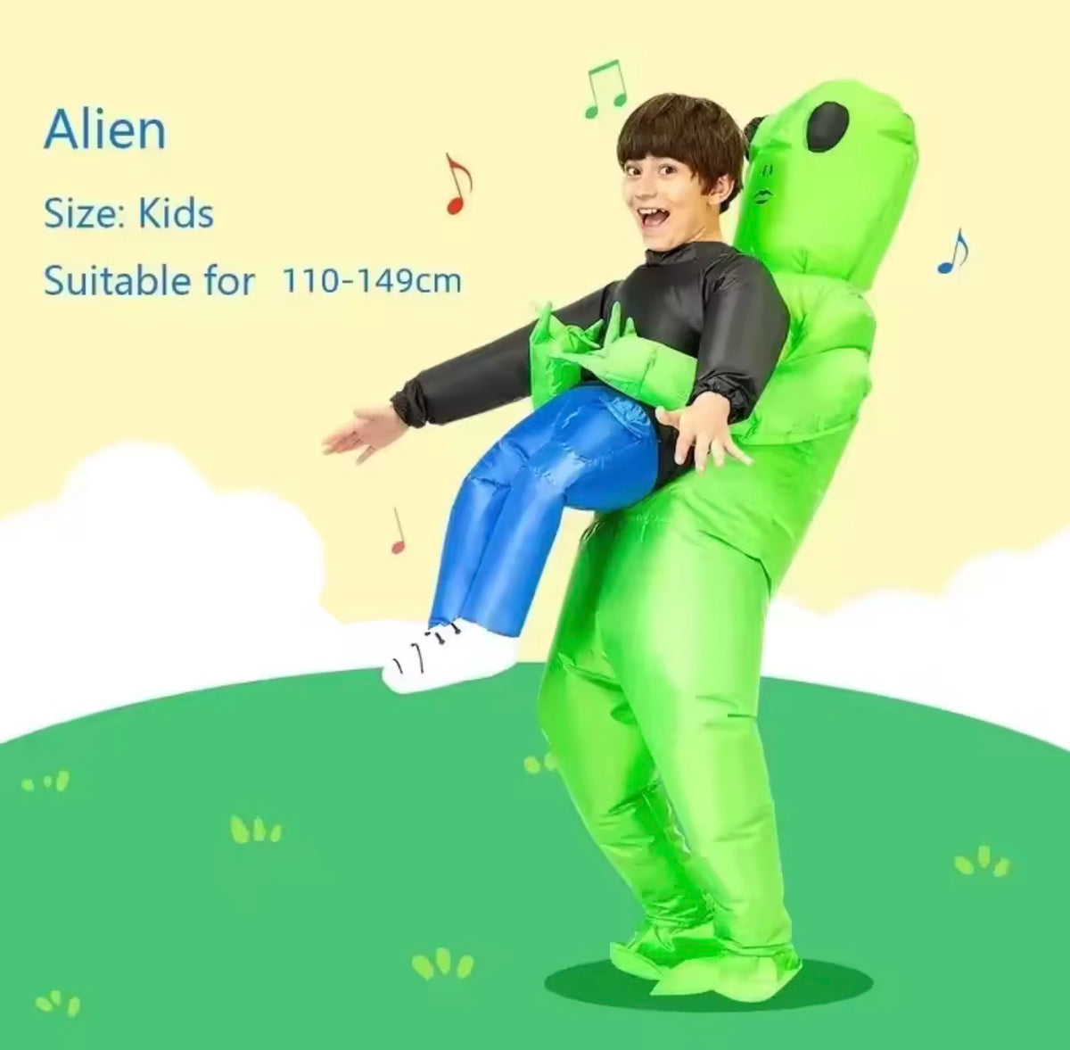 Halloween Scary Green Alien Monster Inflatable Cosplay Costume