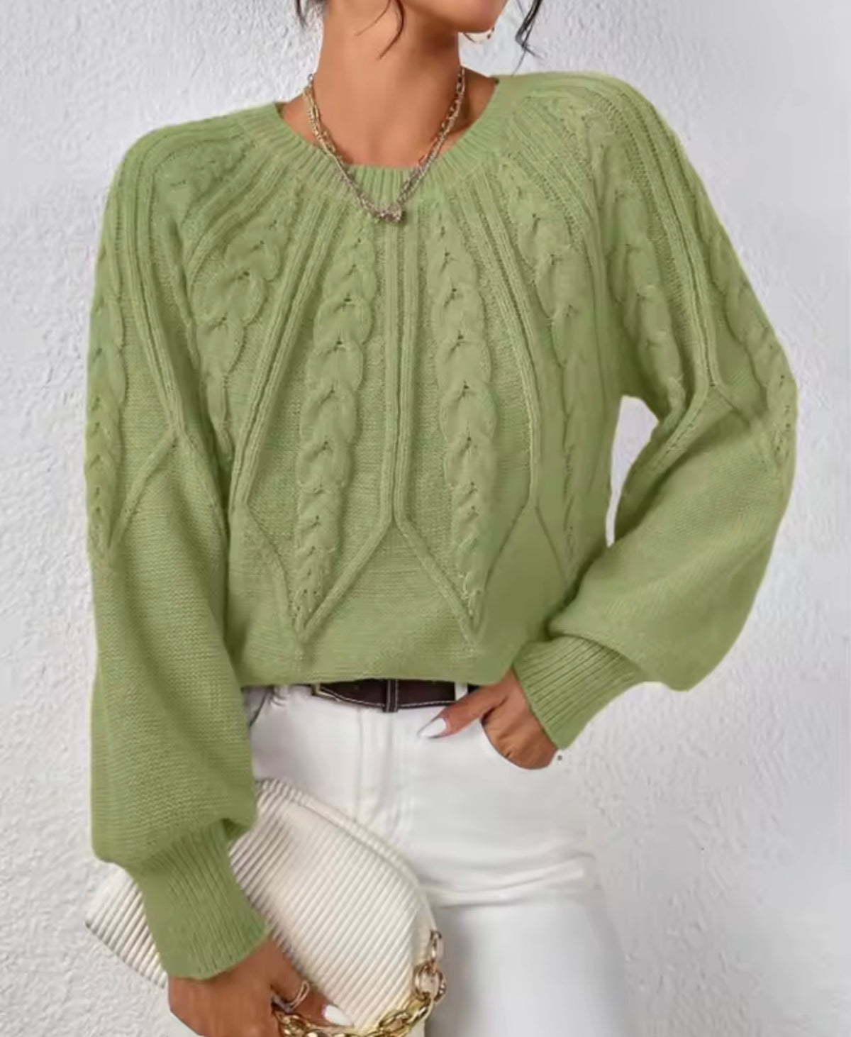 Women’s Cozy Cable Knit Pullover Sweater – Soft Fall & Winter Top