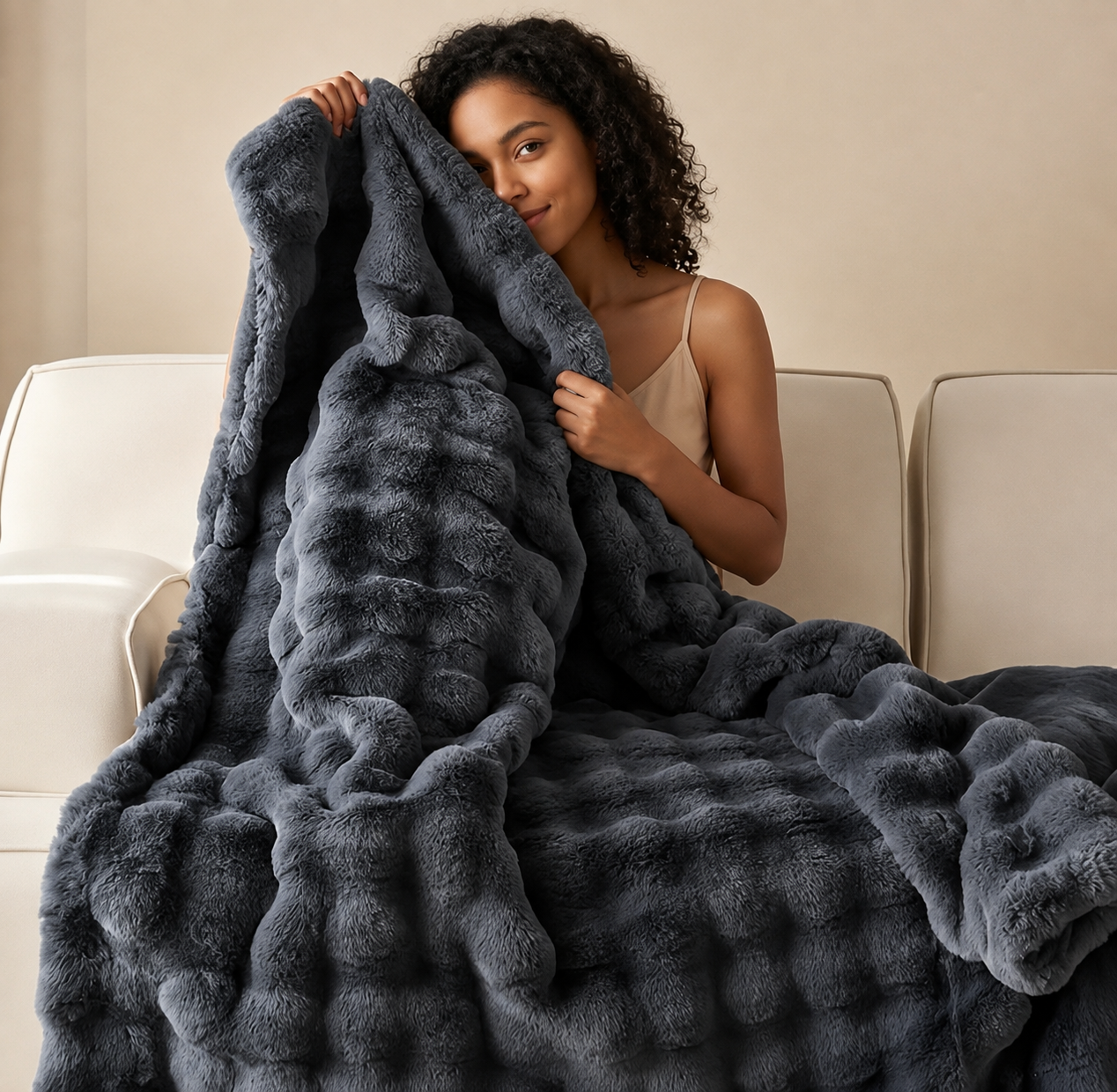 Traditional-Style Plush Double-Layer Leisure Blanket – All-Season Cozy Solid Fleece Comforter (100% Polyester)