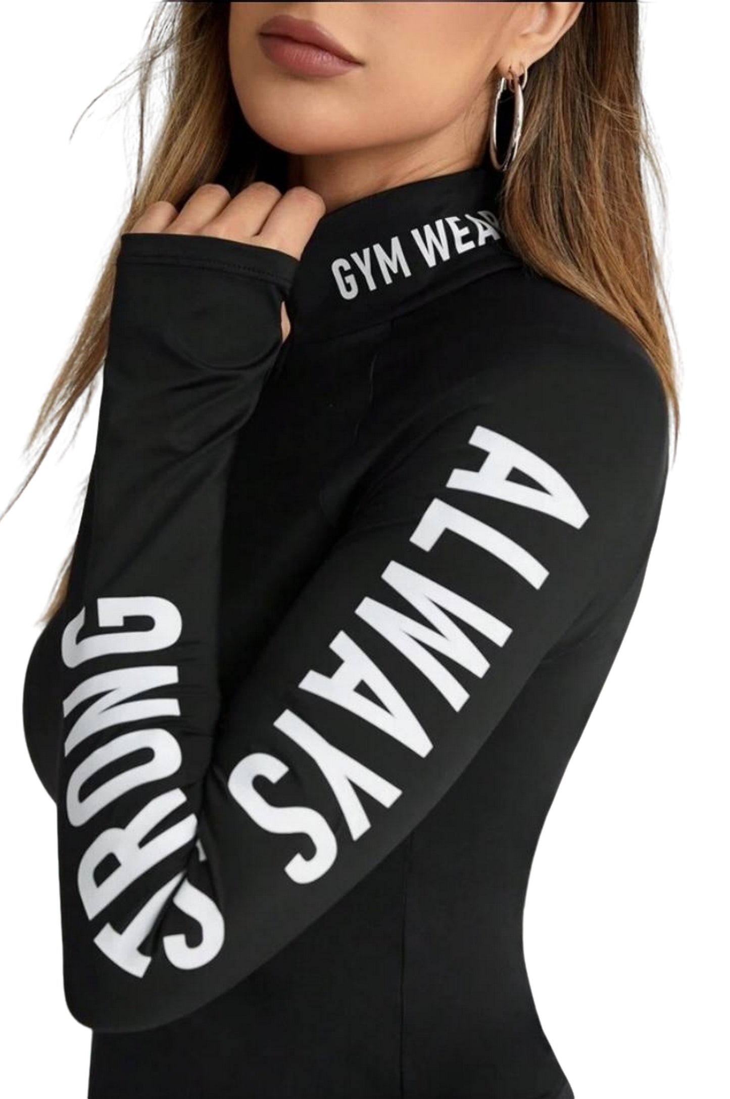 Yoga Trendy Letter Print Long Sleeve Sportswear Set Workout Set