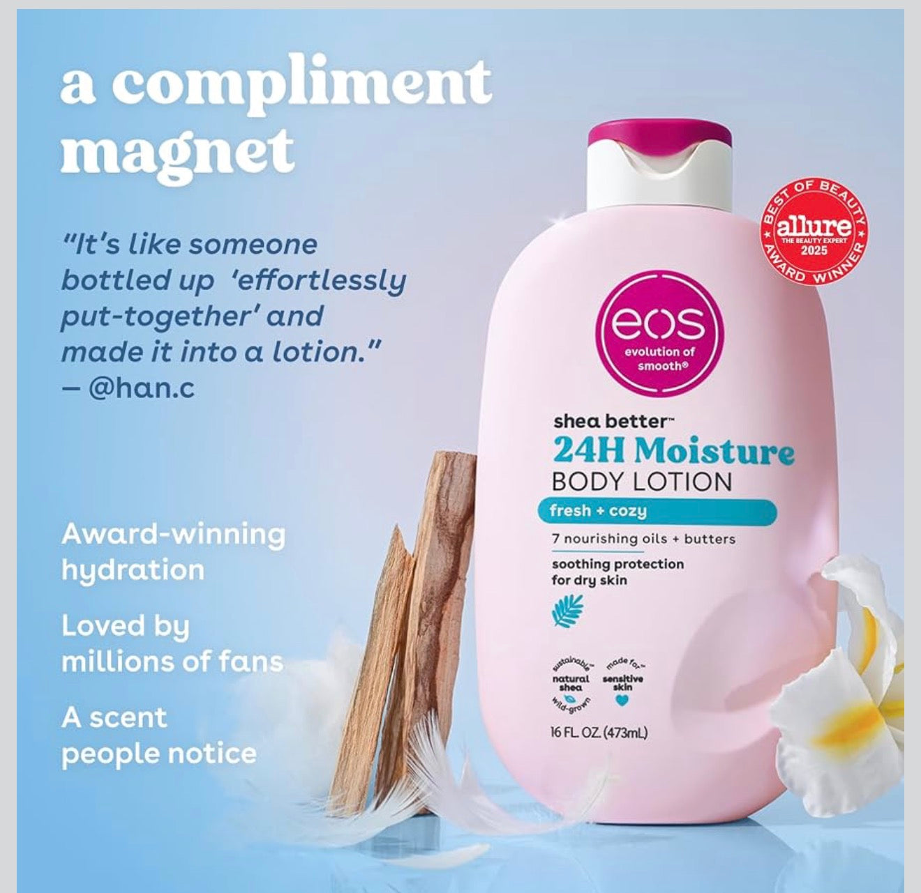 Natural Shea Better Body Lotion, Fresh & Cozy, 16 fl oz