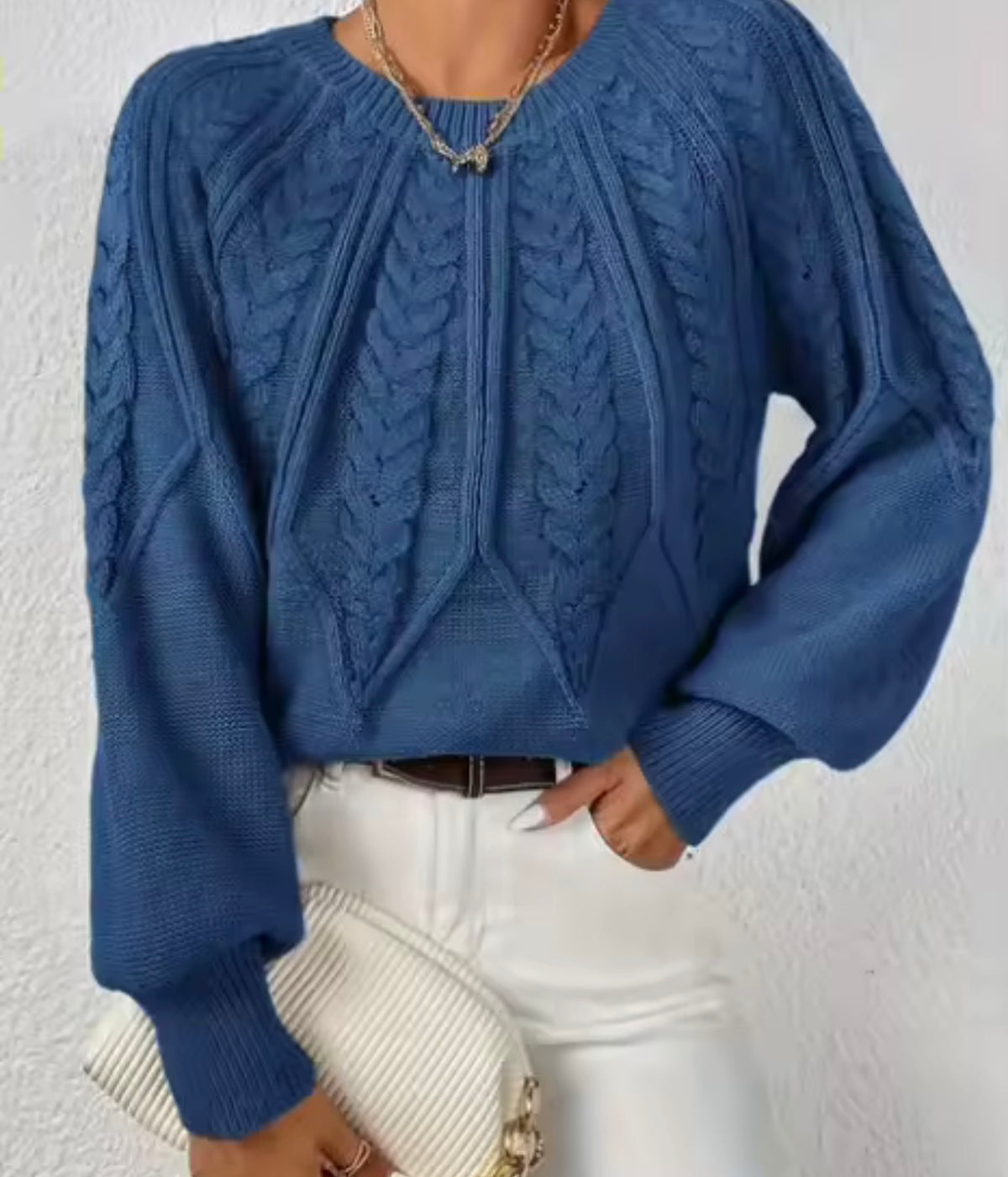 Women’s Cozy Cable Knit Pullover Sweater – Soft Fall & Winter Top