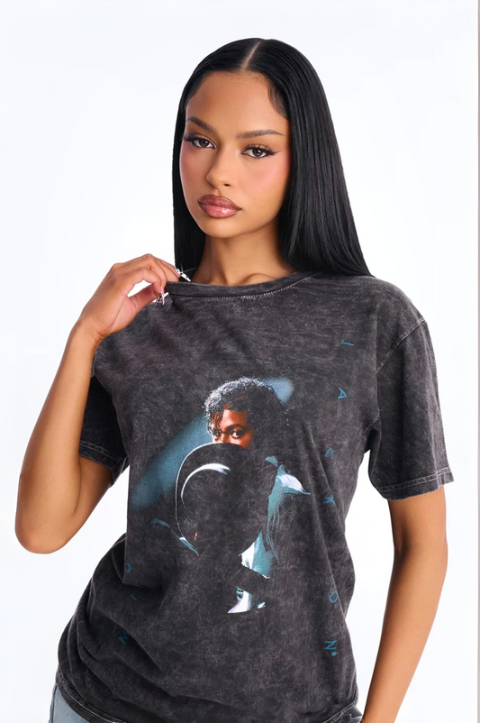Michael Jackson Black Washed Graphic Tee