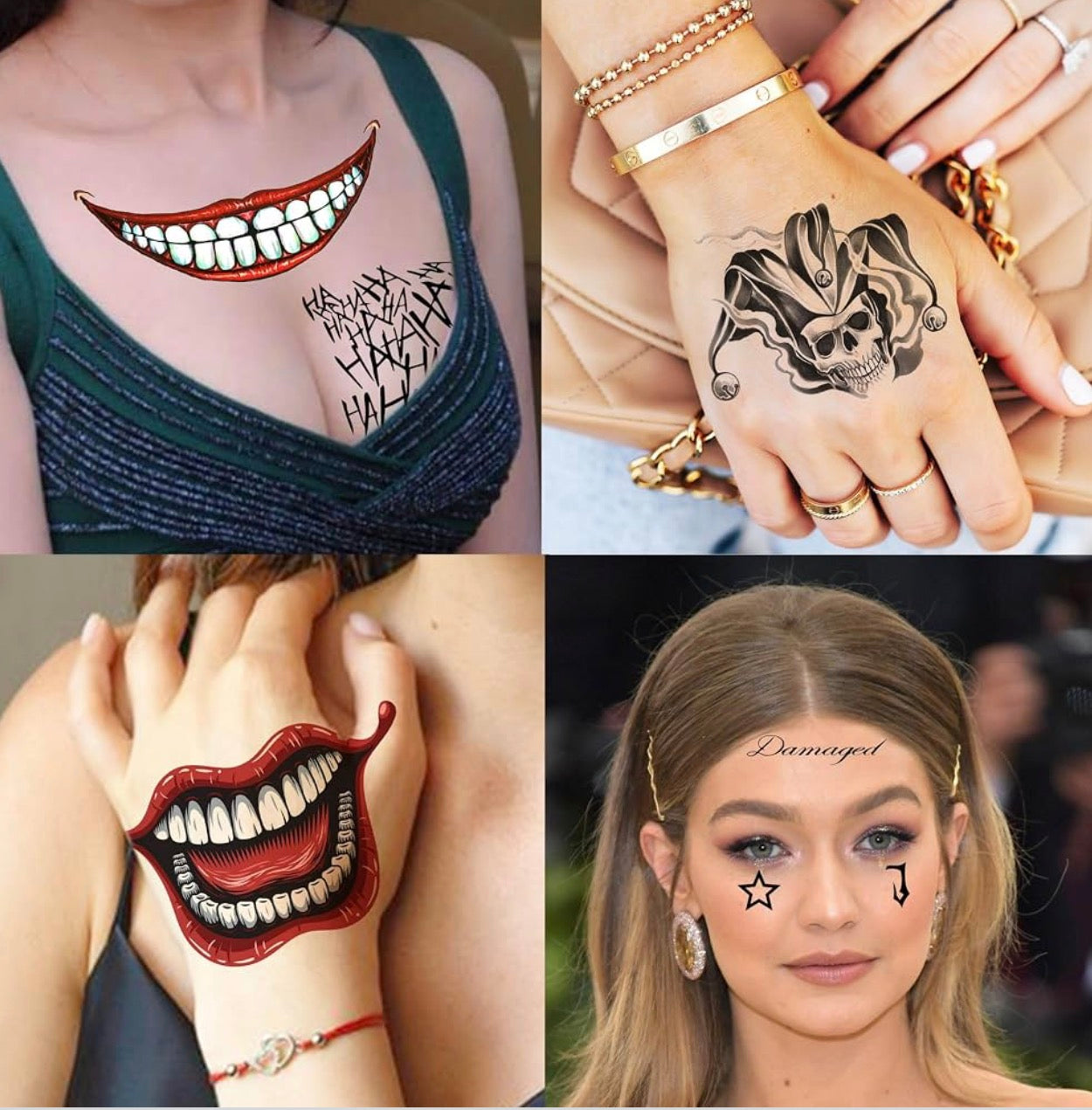 8 Sheets 3D Halloween Spider Web Temporary Tattoos for Face & Body