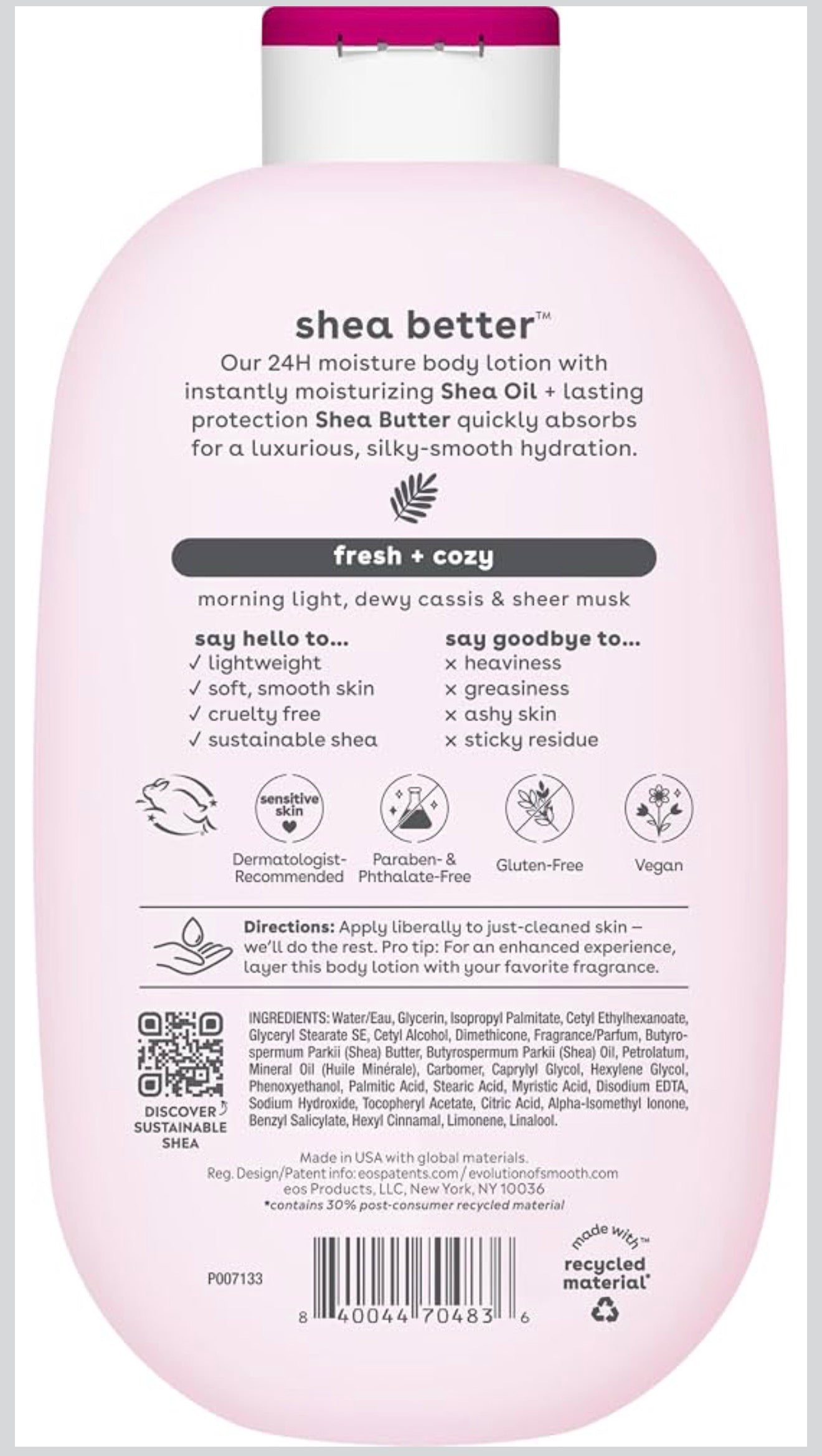 Natural Shea Better Body Lotion, Fresh & Cozy, 16 fl oz
