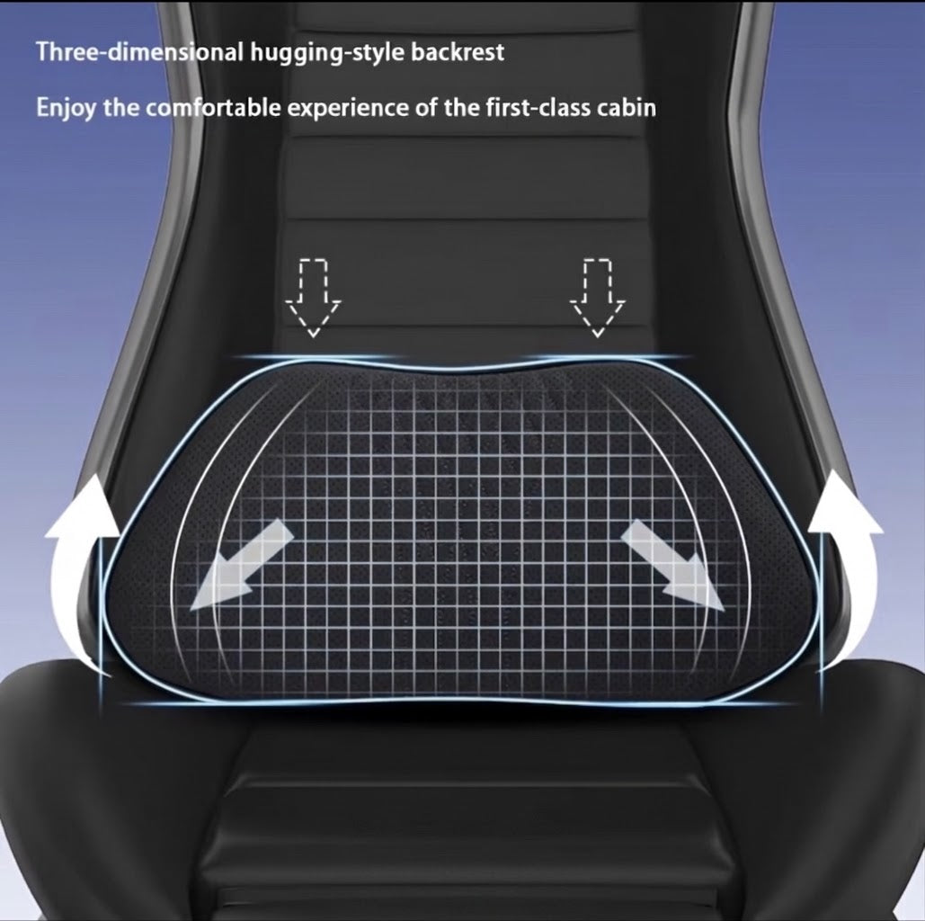 Leather Luxury Car Neck Pillow & Ergonomic Lumbar Support Cushion
