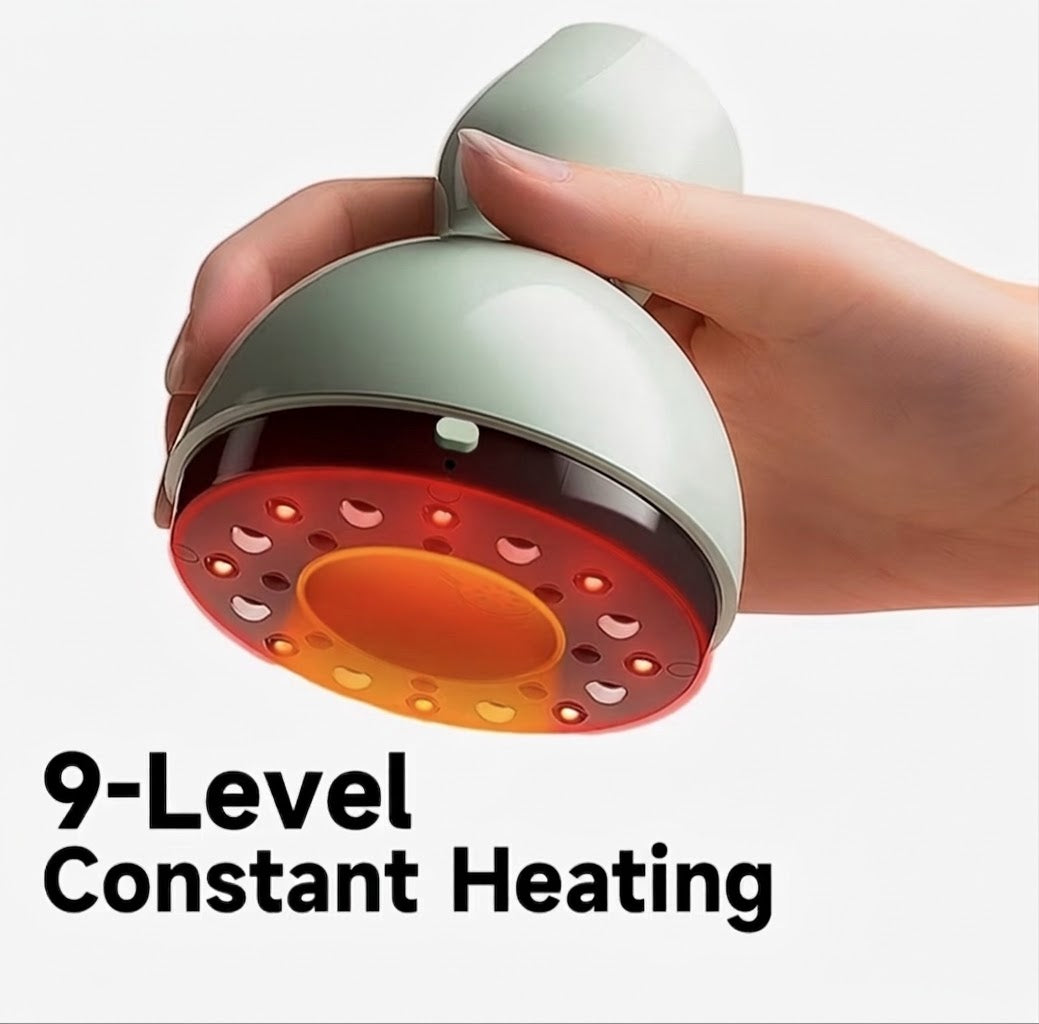 3-in-1 Electric Cupping & Gua Sha Massager – 9-Level Heat & Suction, USB Rechargeable