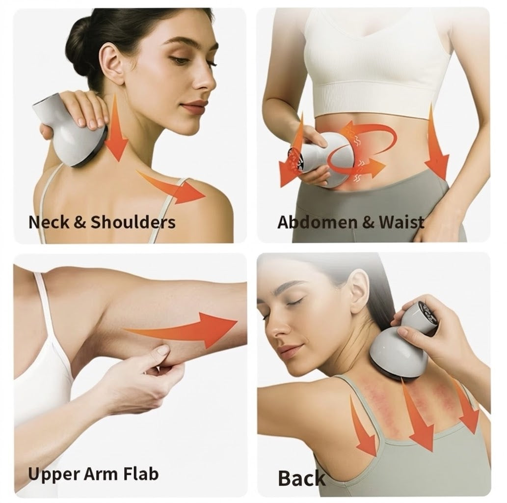 3-in-1 Electric Cupping & Gua Sha Massager – 9-Level Heat & Suction, USB Rechargeable
