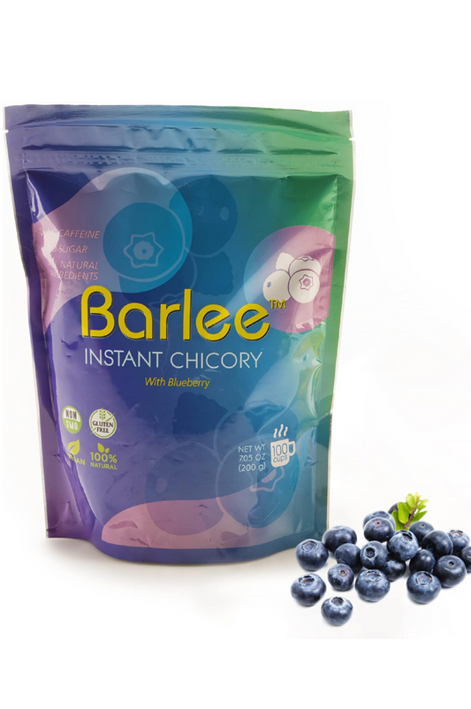 BARLEE Coffee Alternative Beverage Blend - Chicory Root Powder - Instant Chicory Coffee Substitute - No Sugar Caffeine Free (Blueberry, 7.05 OZ)